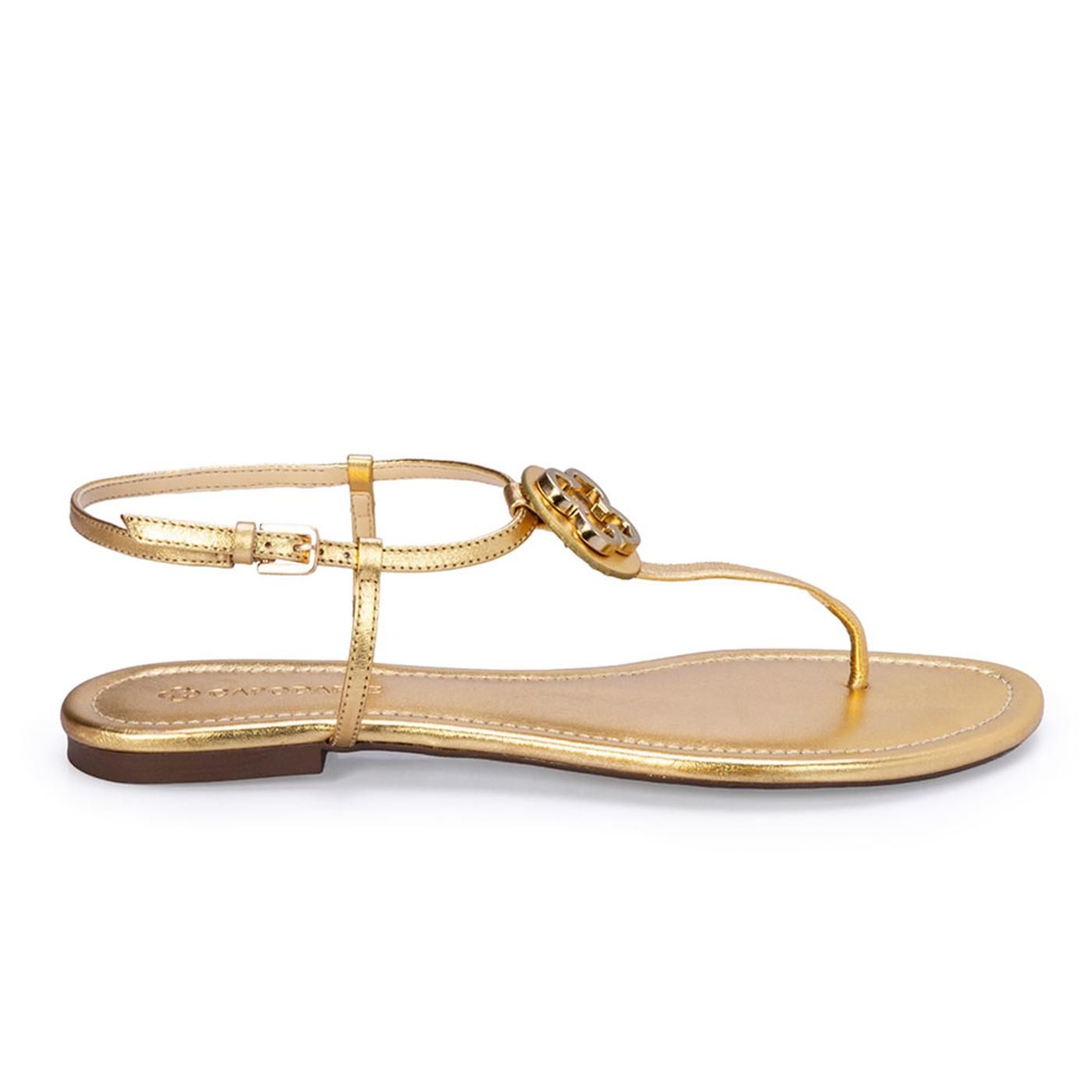 SANDALIA mestiço metalizado ouro