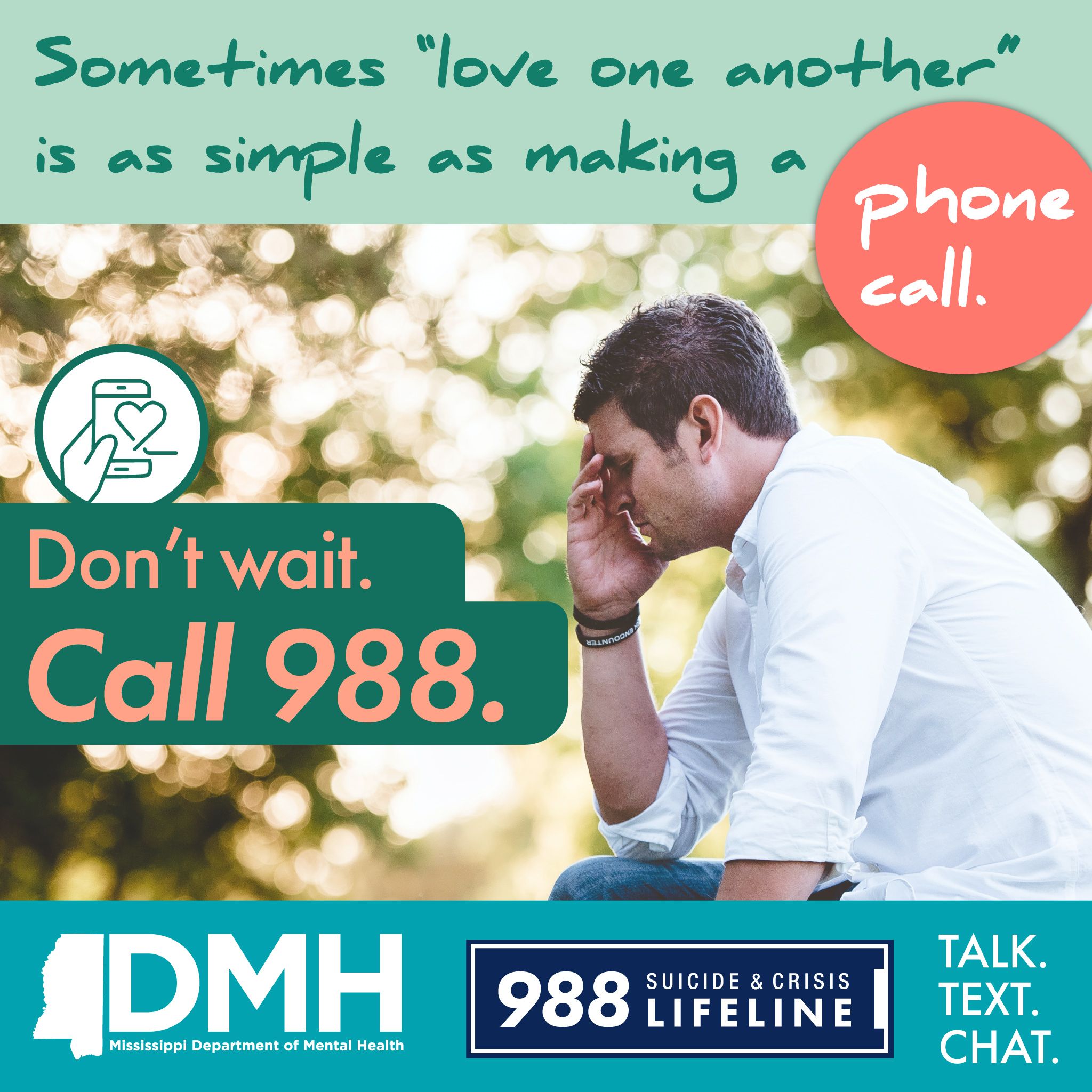 Sometimes "love one another" is as simple as making a phone call.
