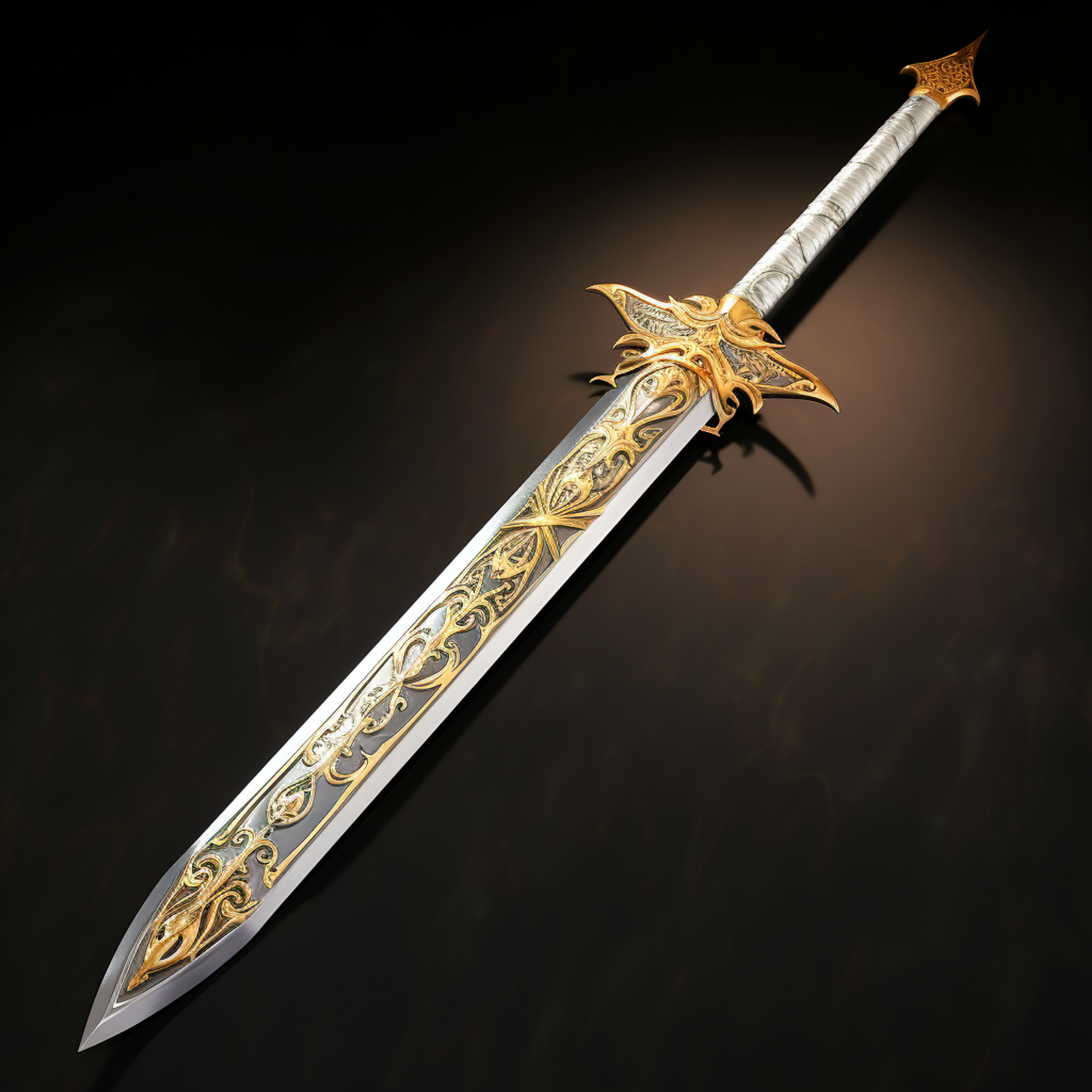 Image of a longsword with golden decoration