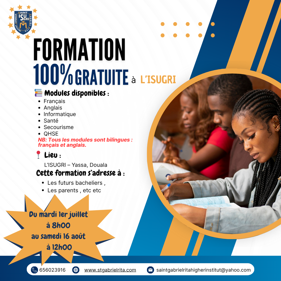 🎓✨ FORMATION 100% GRATUITE À L’ISUGRI – VACANCES UTILES/ FREE TRAINING AT ISUGRI