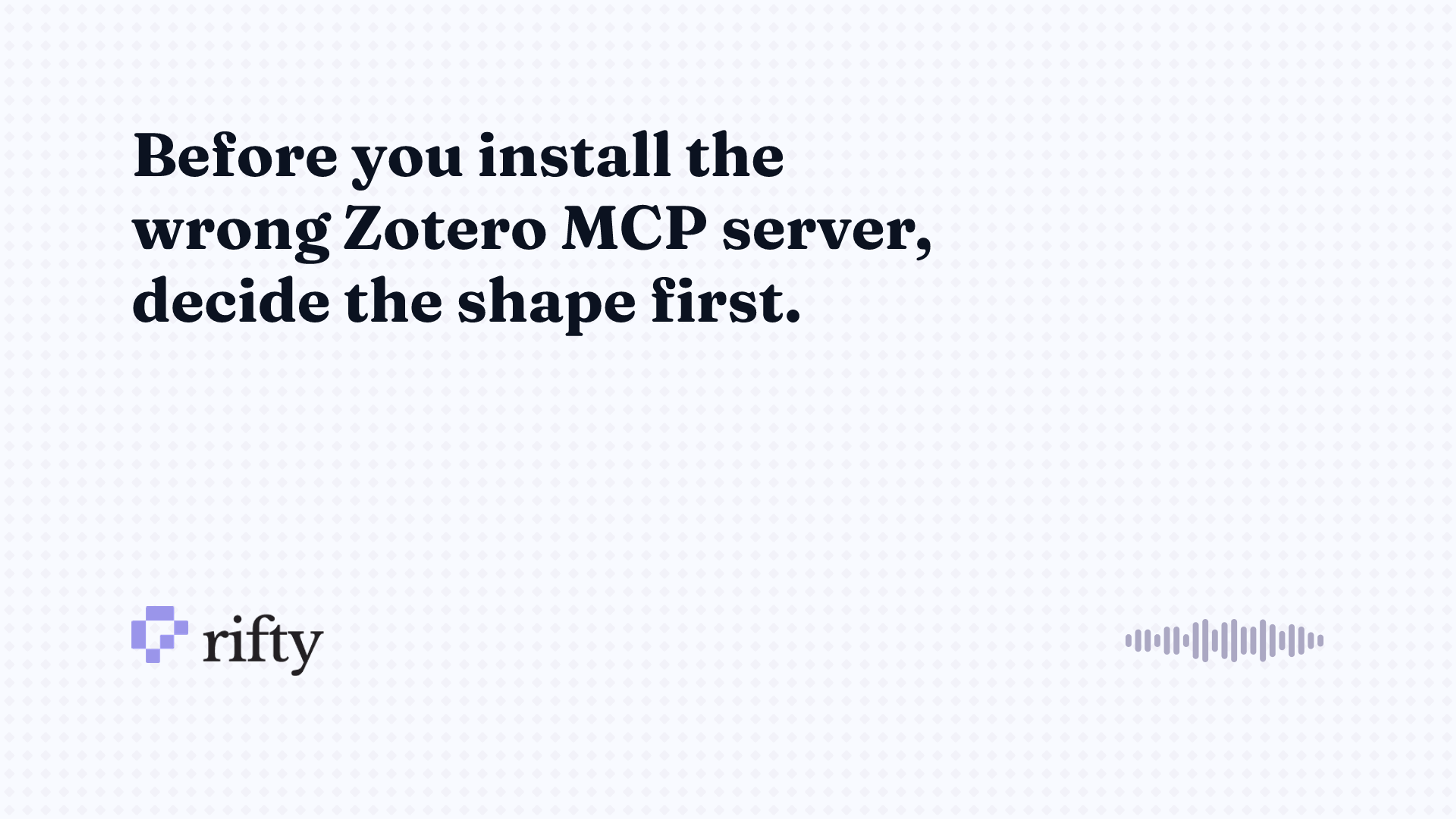 Zotero MCP: which server to install, and the four shapes