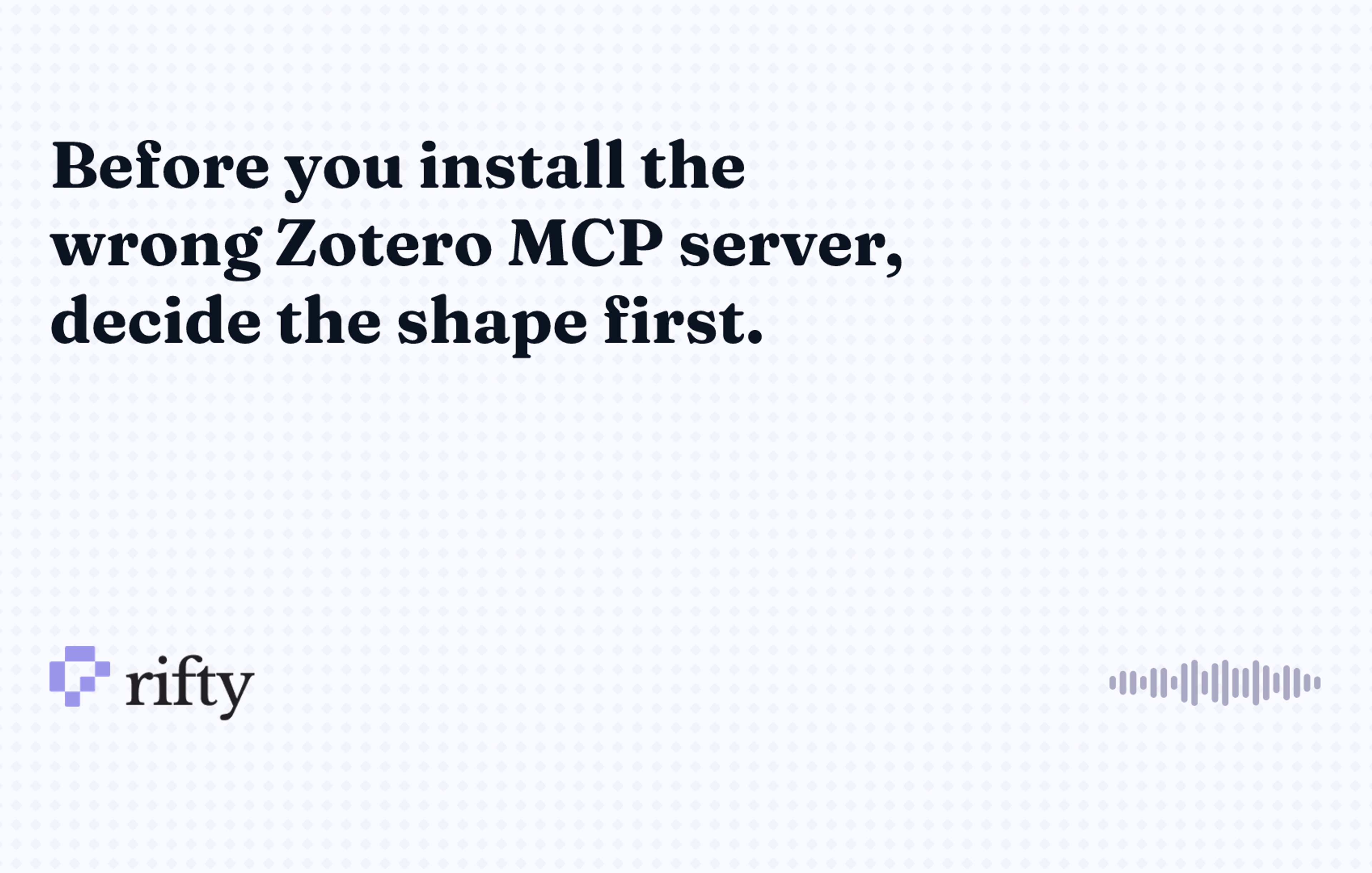 Zotero MCP: which server to install, and the four shapes