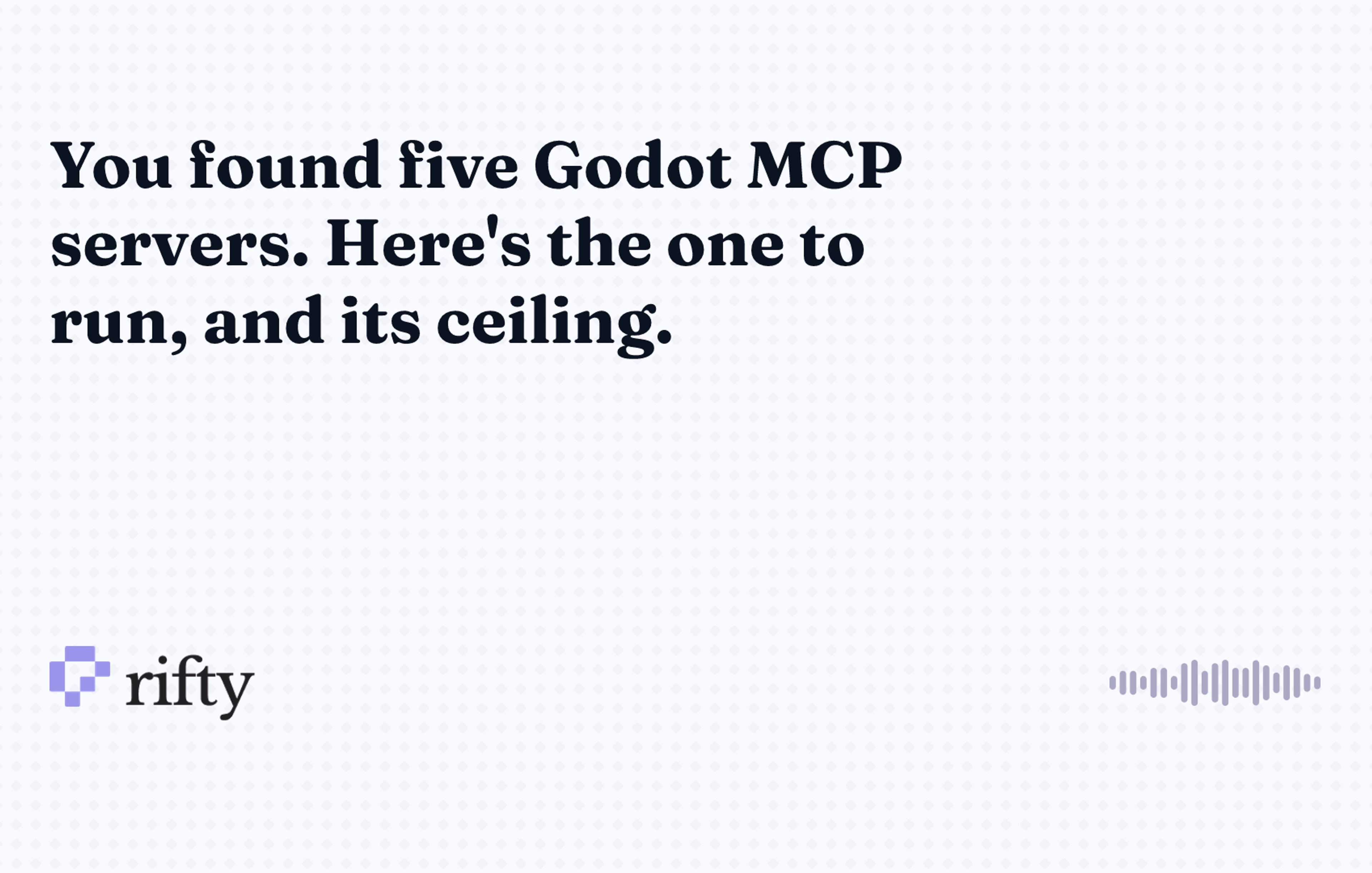 Godot MCP: which server to run, and what it can drive