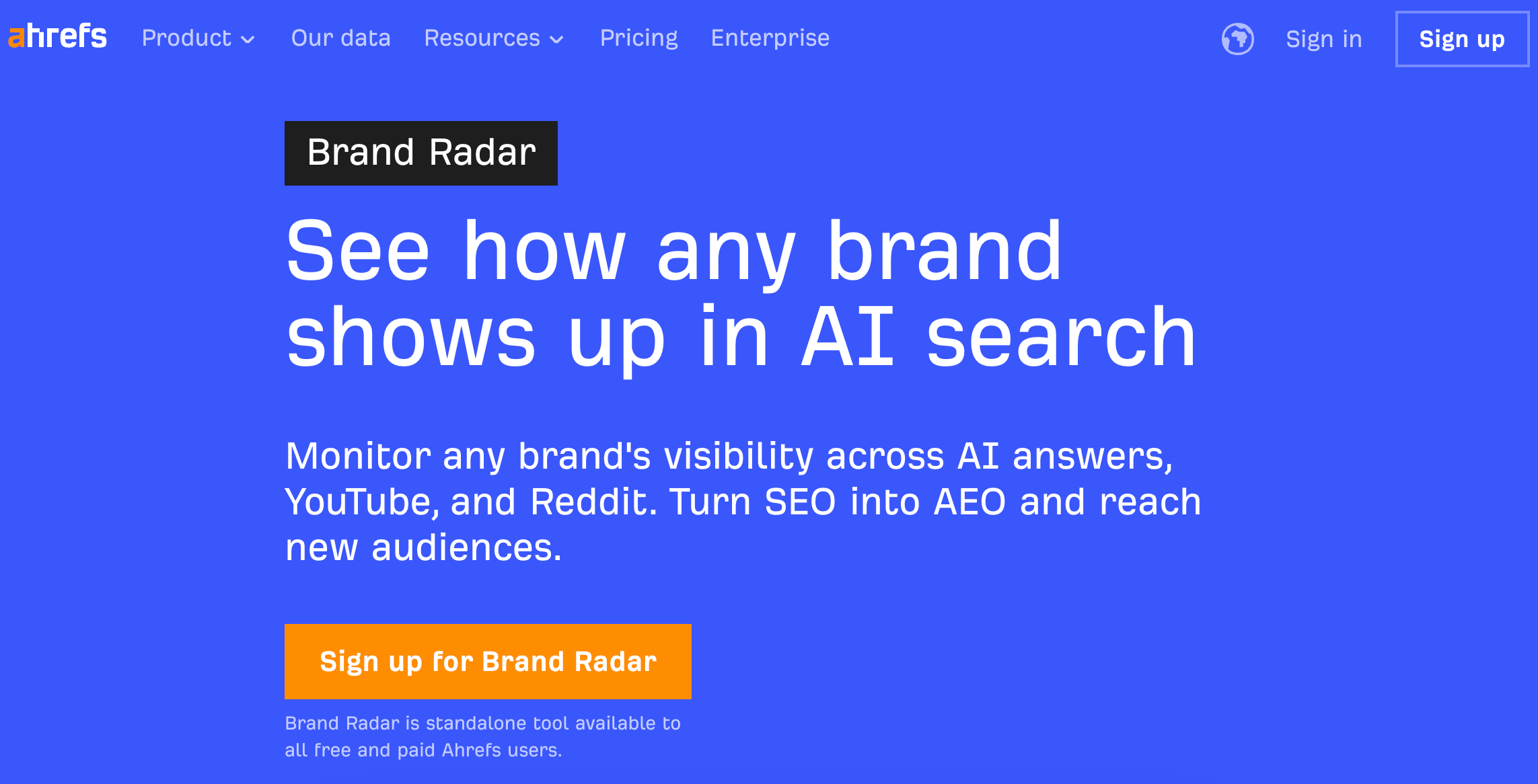 Ahrefs website screenshot