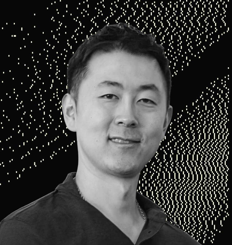 a black and white photo of Jason Gong