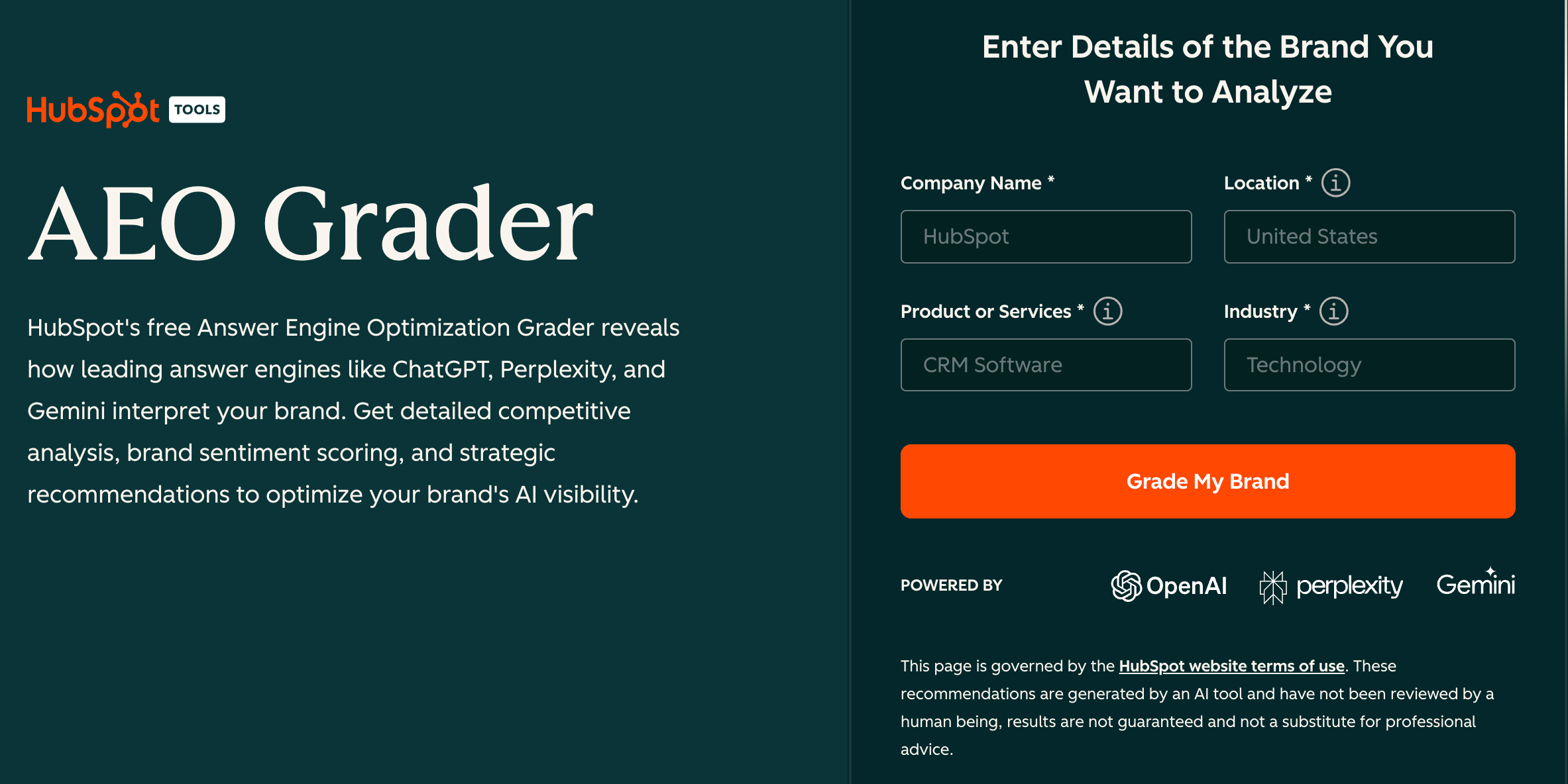 HubSpot website screenshot