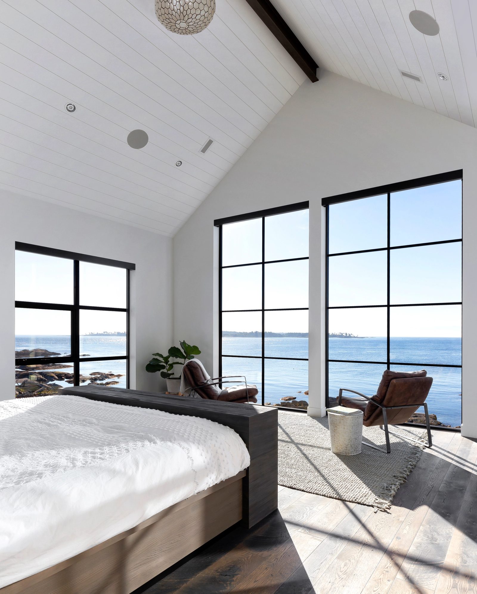 Bedroom, and bathroom opening to the rocks