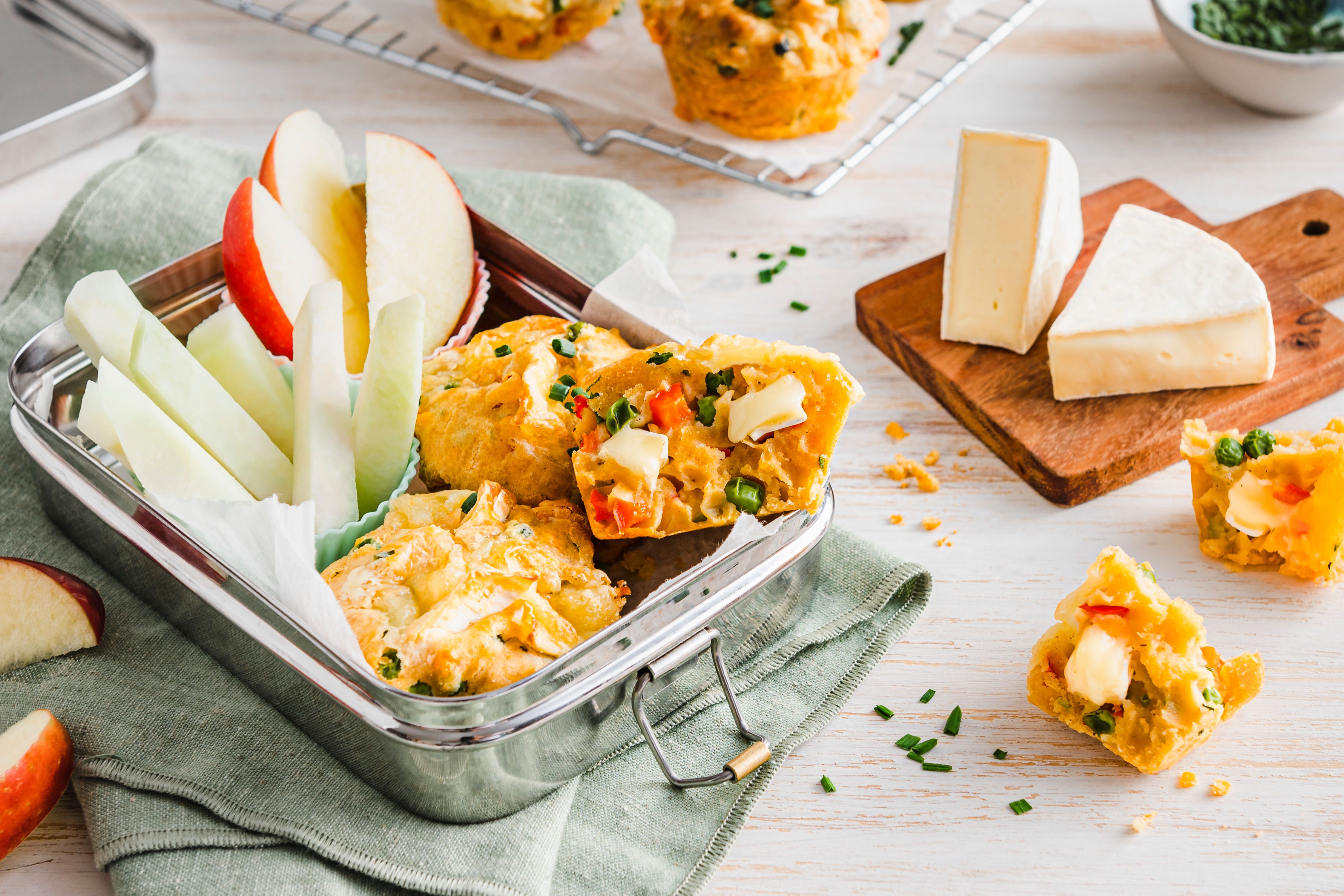 Herzhafte Muffins mit Striegistaler Zwerge Camembert-Ecken