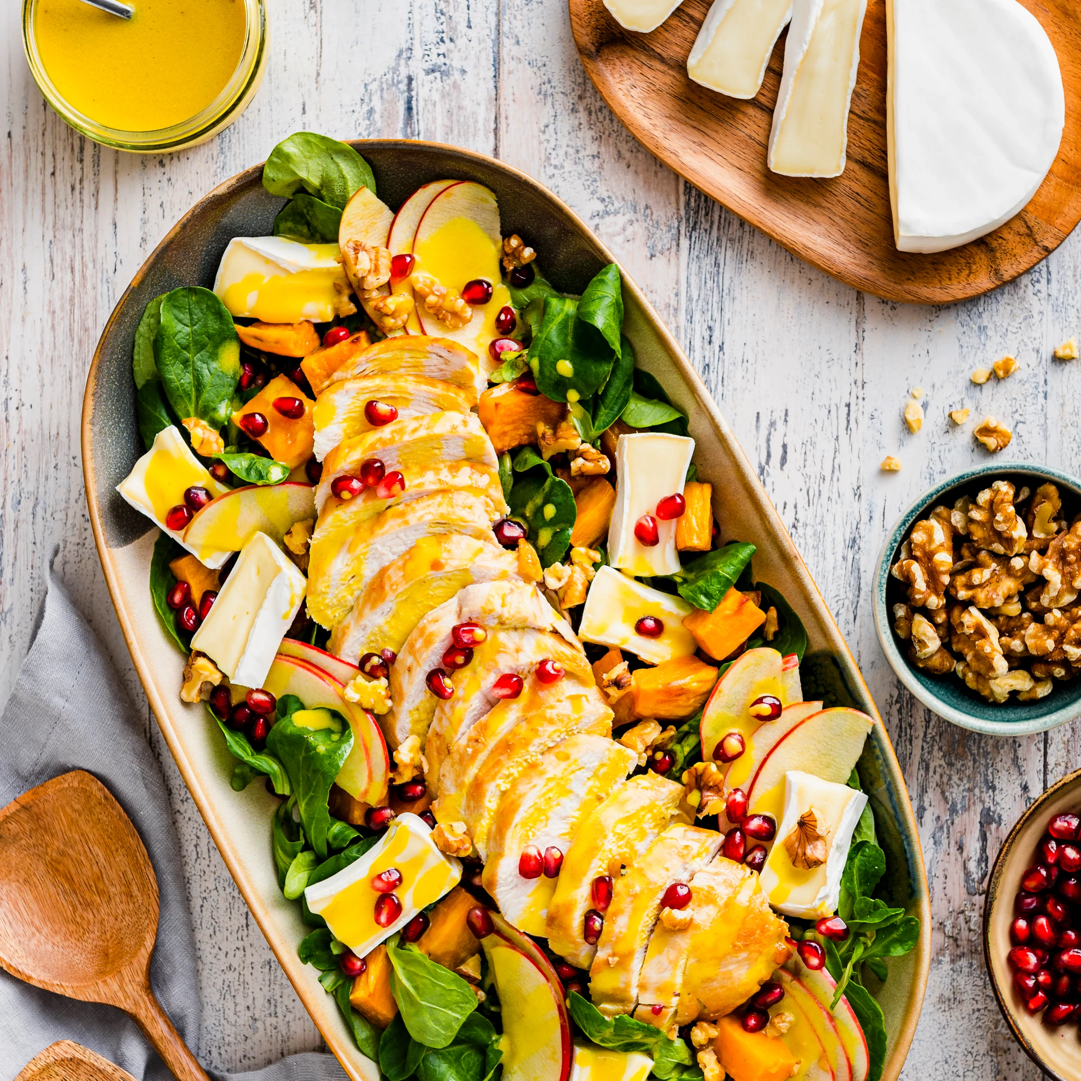 Striegistaler Zwerge Camembert-Süßkartoffel-Hähnchenbrust-Salat