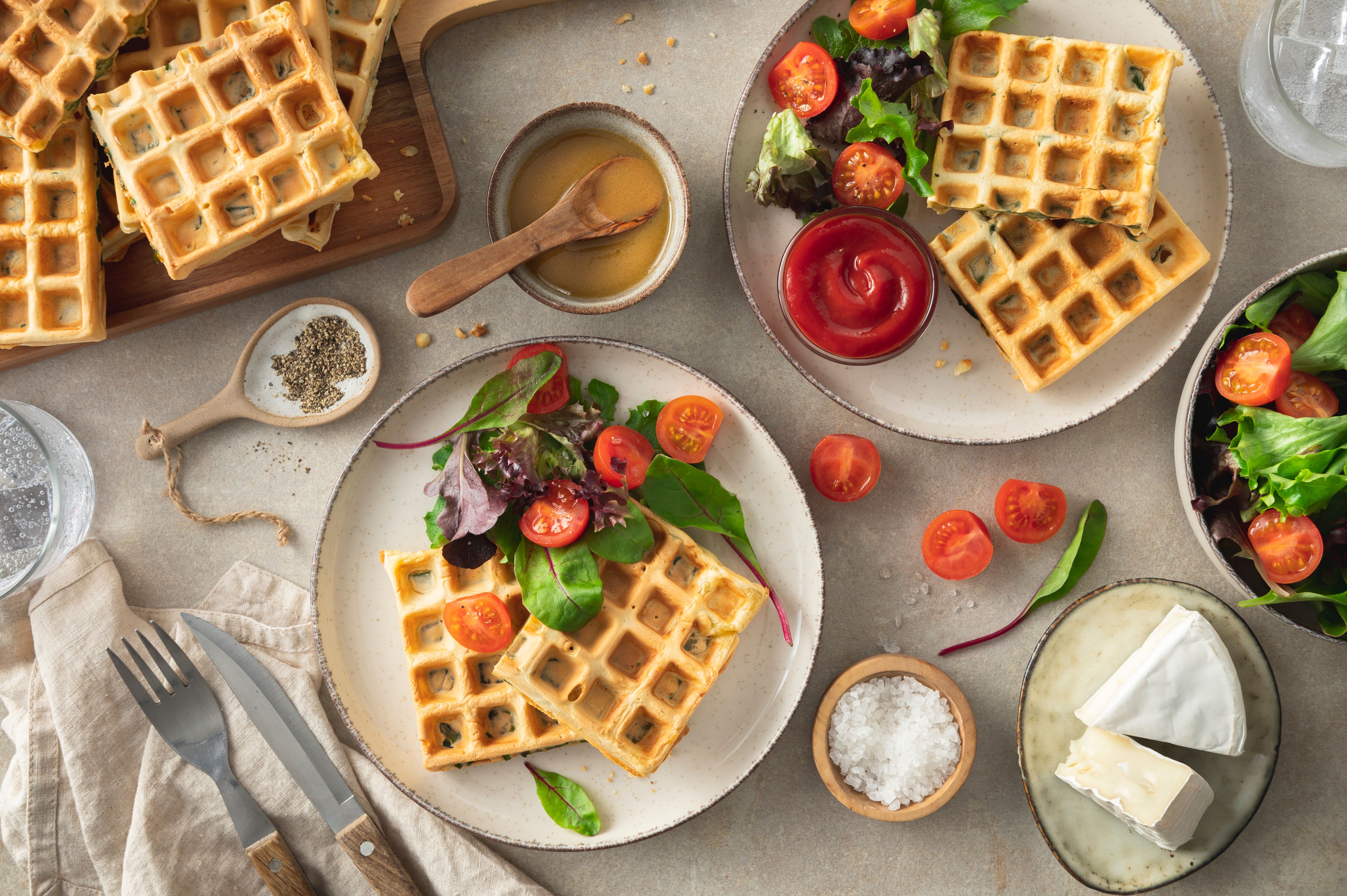 Striegistaler Zwerge-Spinat-Camembert- Waffeln