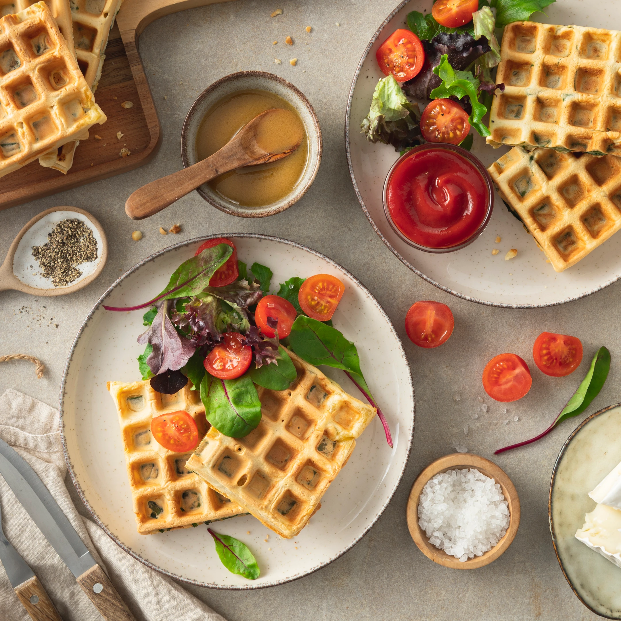 Striegistaler Zwerge-Spinat-Camembert- Waffeln