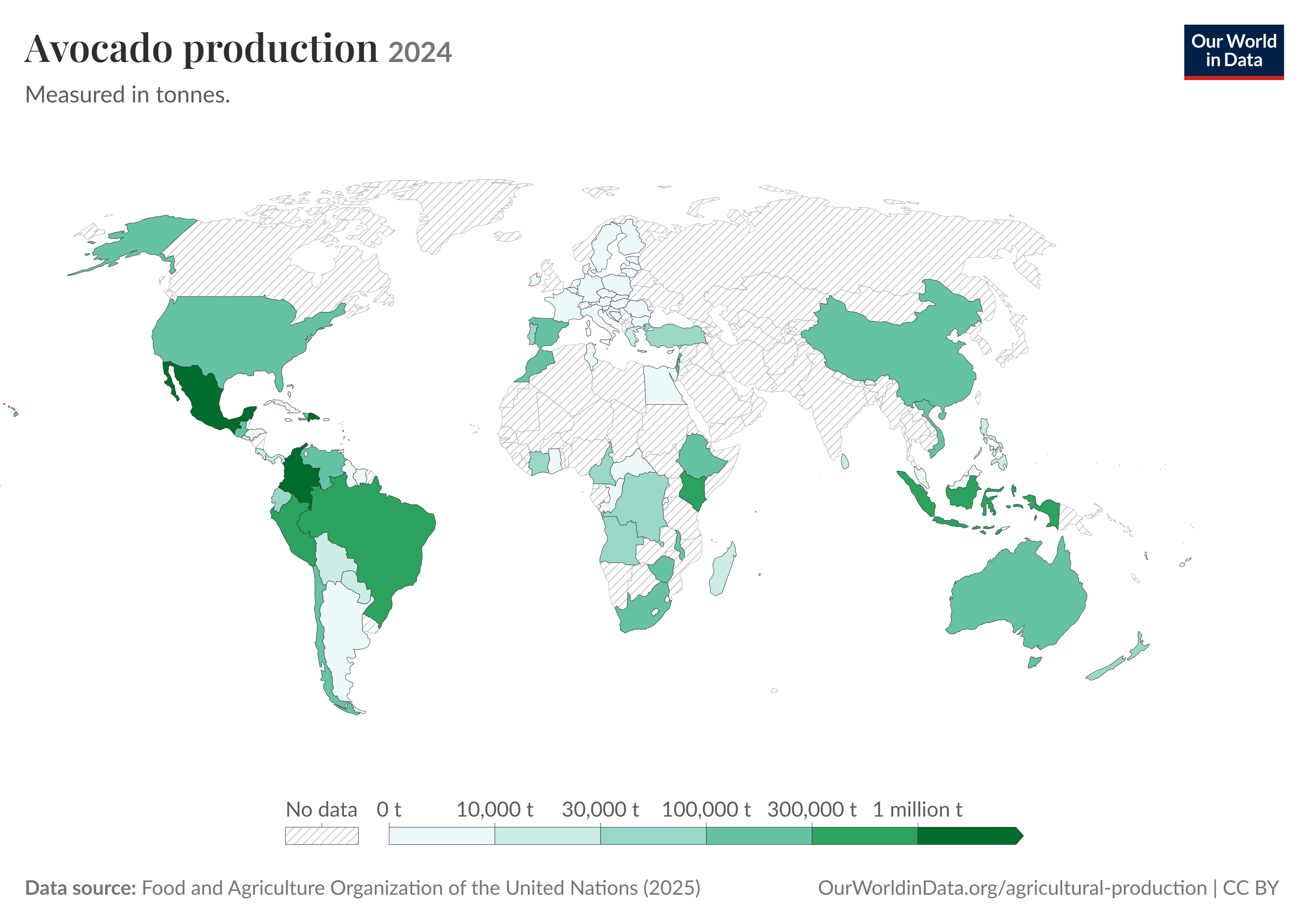 Globale Avocadoproduktion nach Region