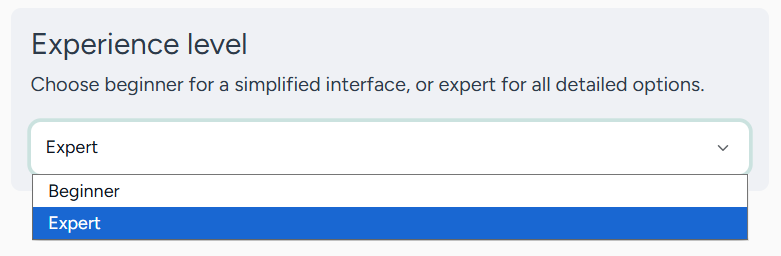 Experte oder Beginner Auswahl in Niatsu
