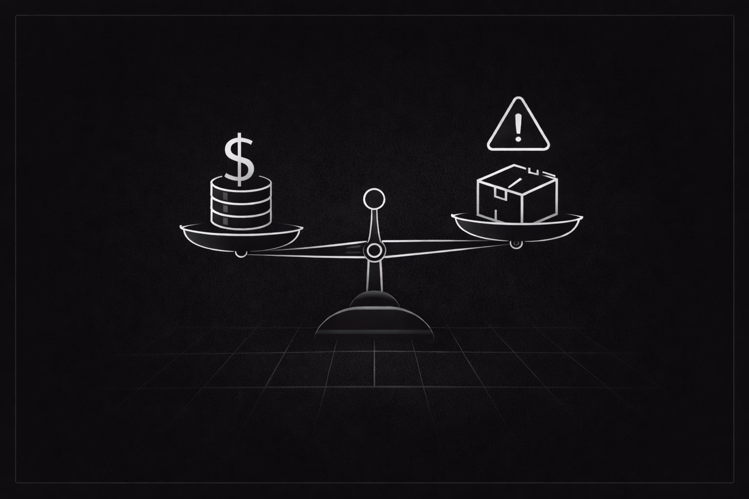 Consumer goods supply chain cash flow and stockout balance illustration