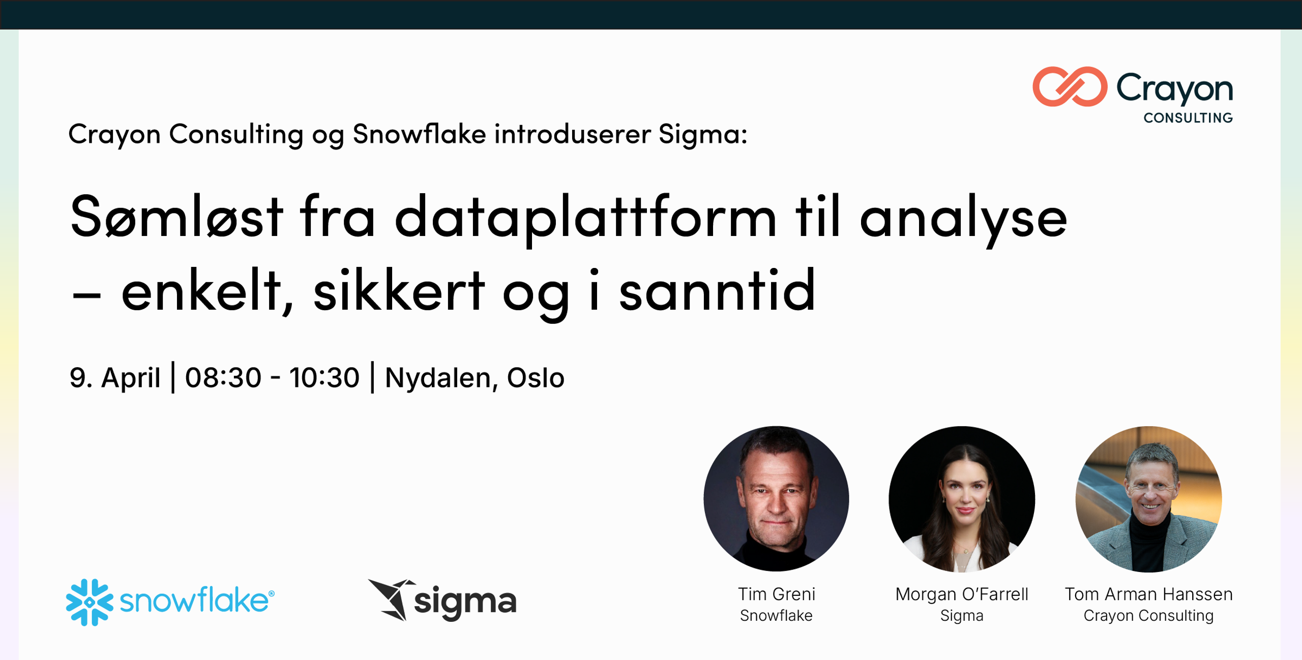 Seminar 9. april: sømløst fra dataplattform til analyse. Enkelt, sikkert og i sanntid