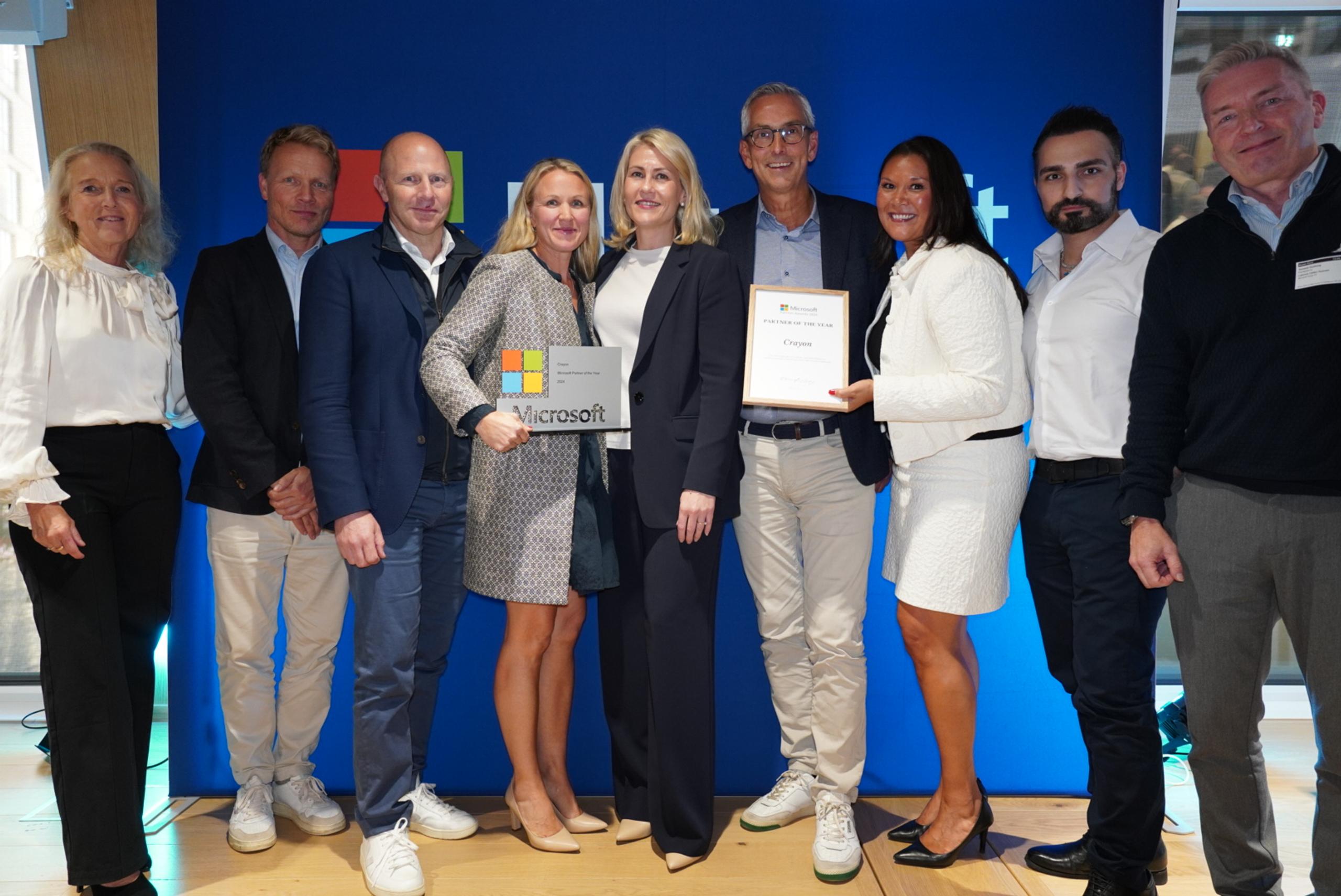 Kolleger fra Crayon, Inmeta og Puzzlepart på Microsoft Partner Awards