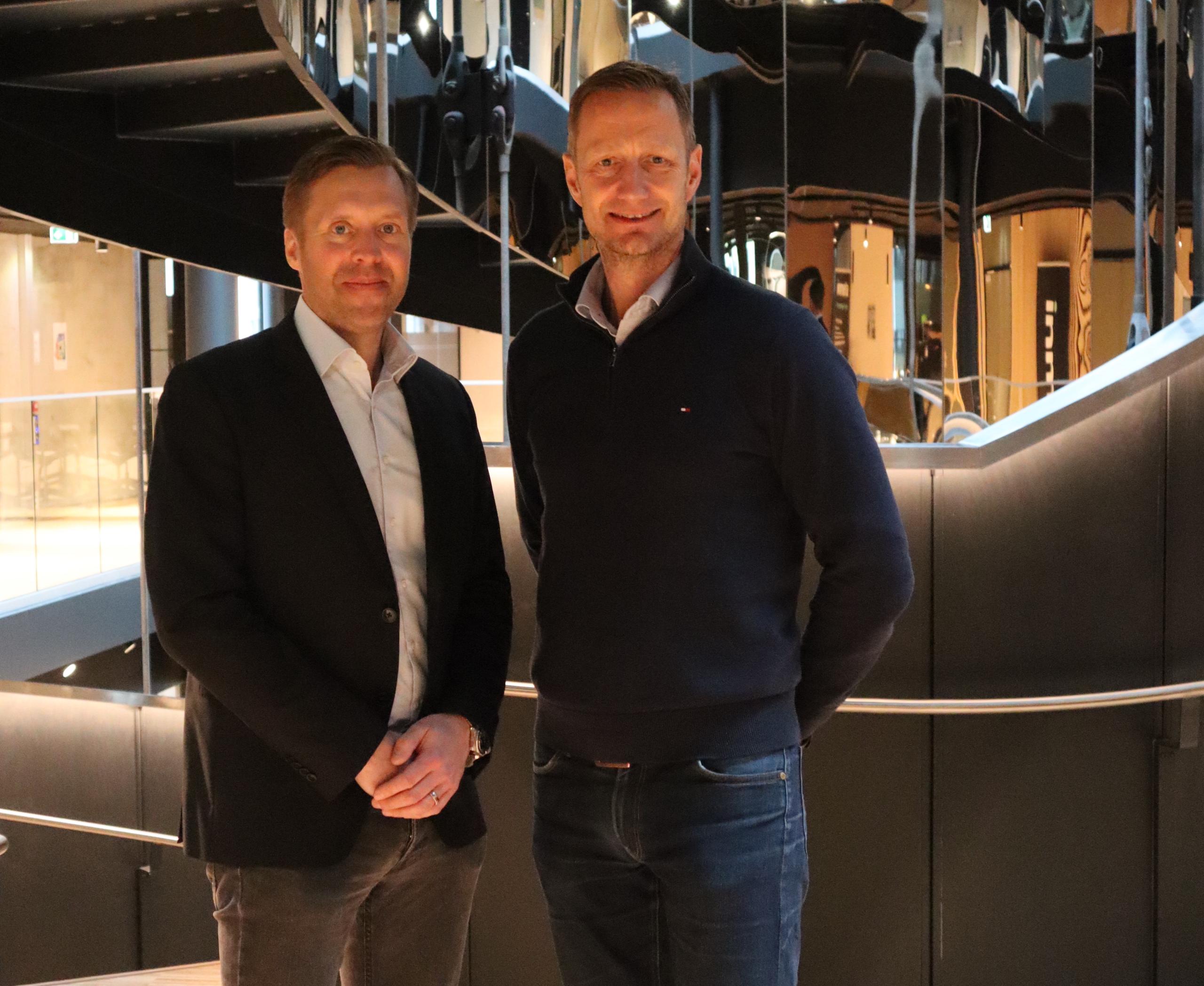 Robert Granfors leder for datainnsikt Inmeta Sverige, og Hans Vigstad Adm. dir i Crayon Consulting (tidl. Inmeta)