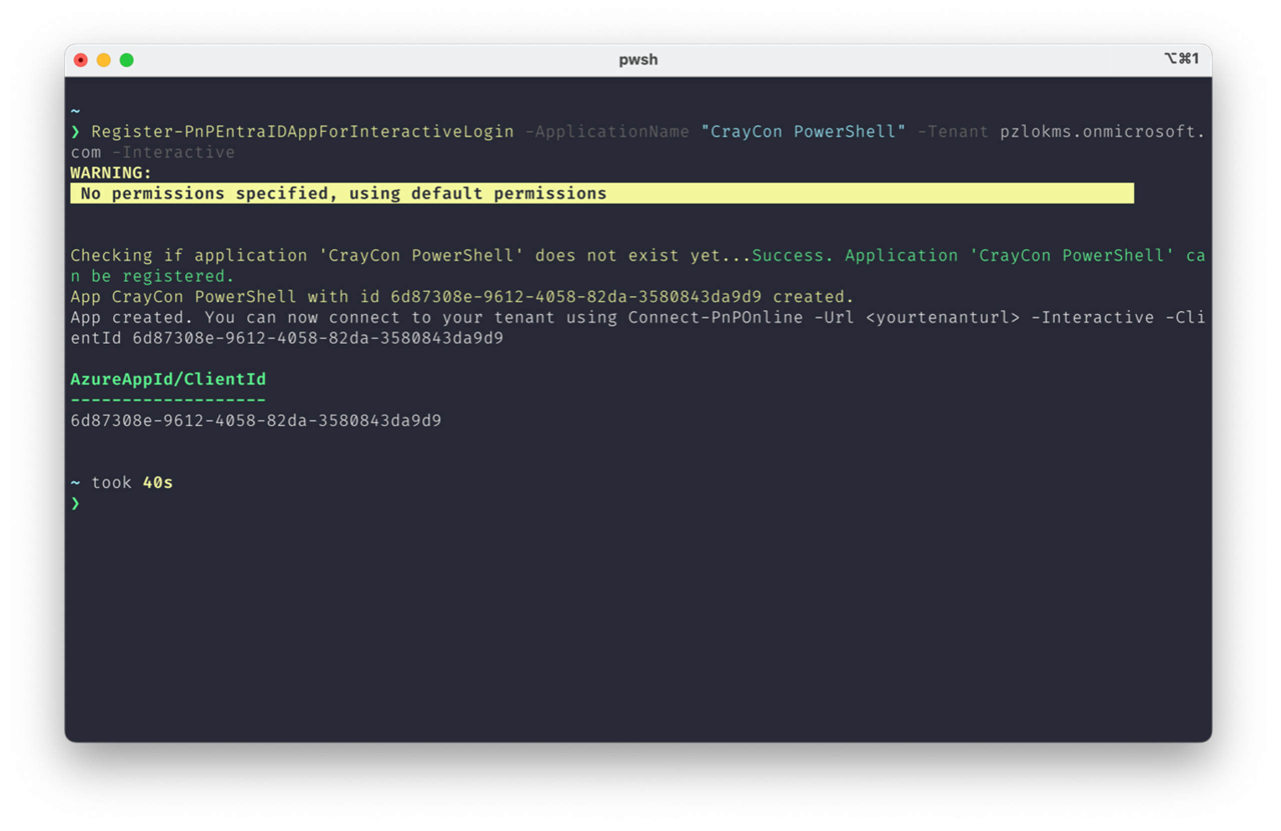 Skjermbilde av PnP Managment Shell appen