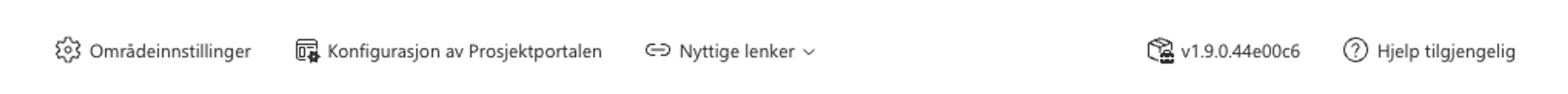 Skjermbilde Prosjektportalen - Footer