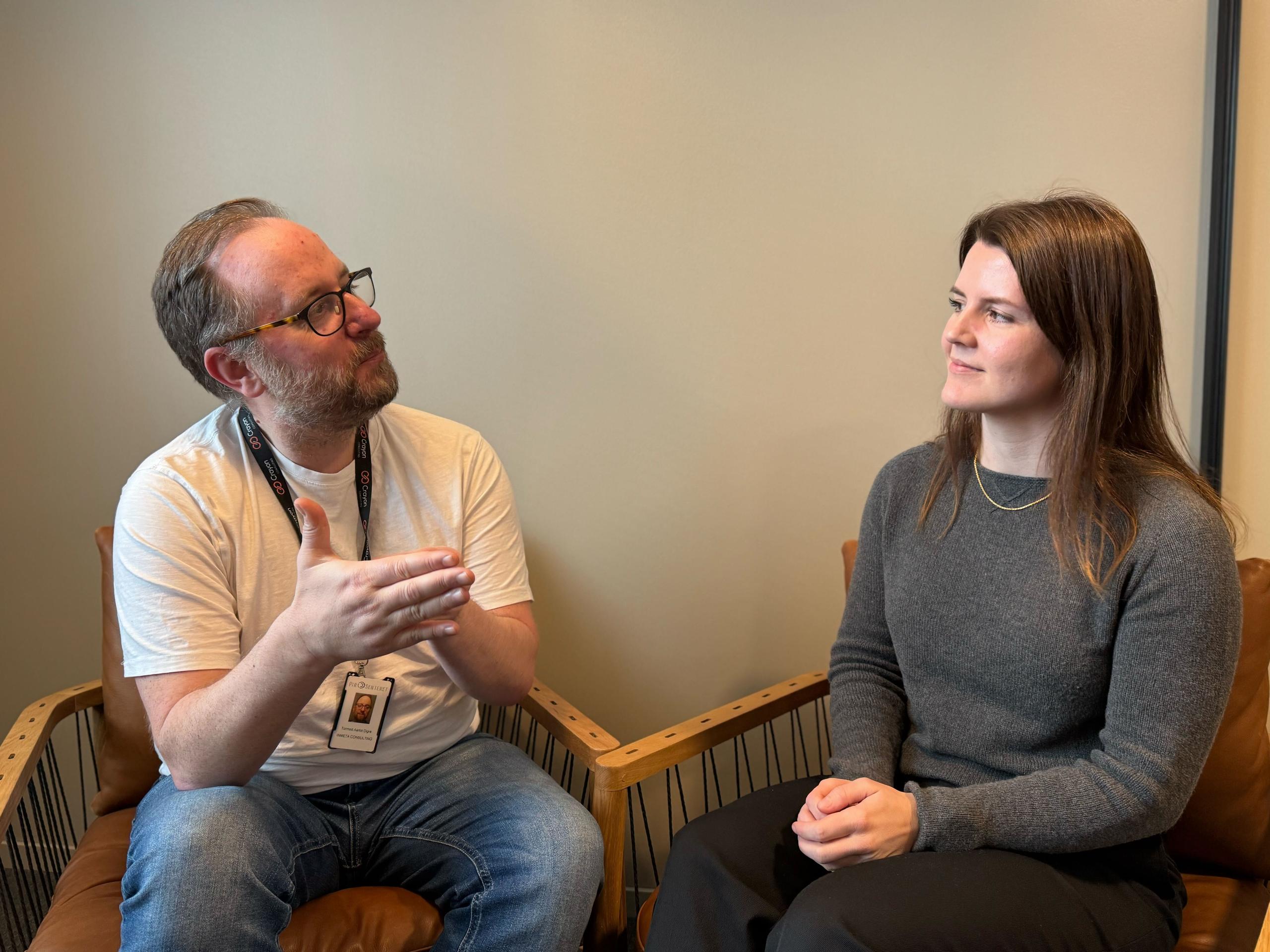 Tormod Digre og Laura Gresseth hos Norske tog