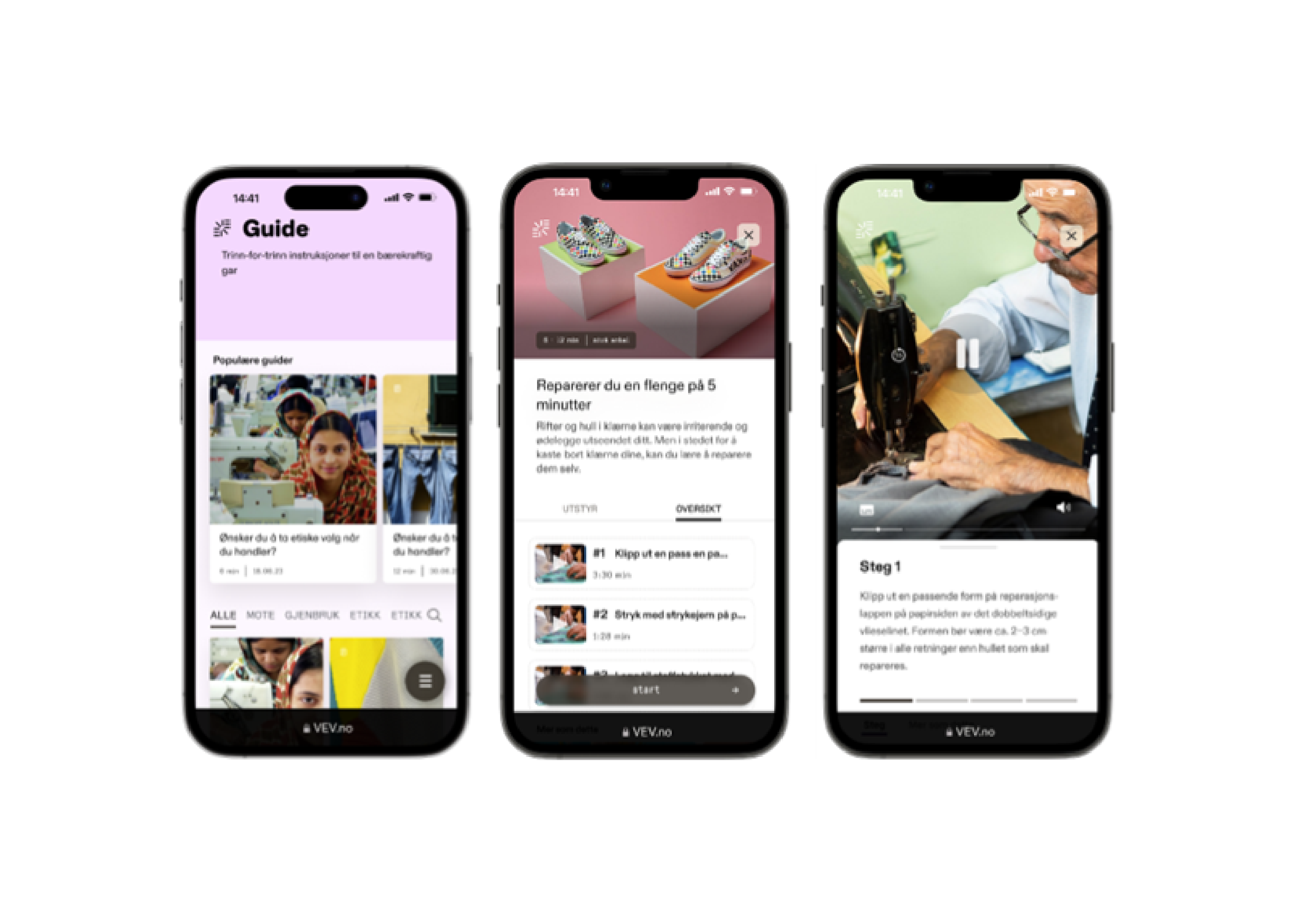 Skjermbilde mobil Guide NF&TAs nettsted Vev