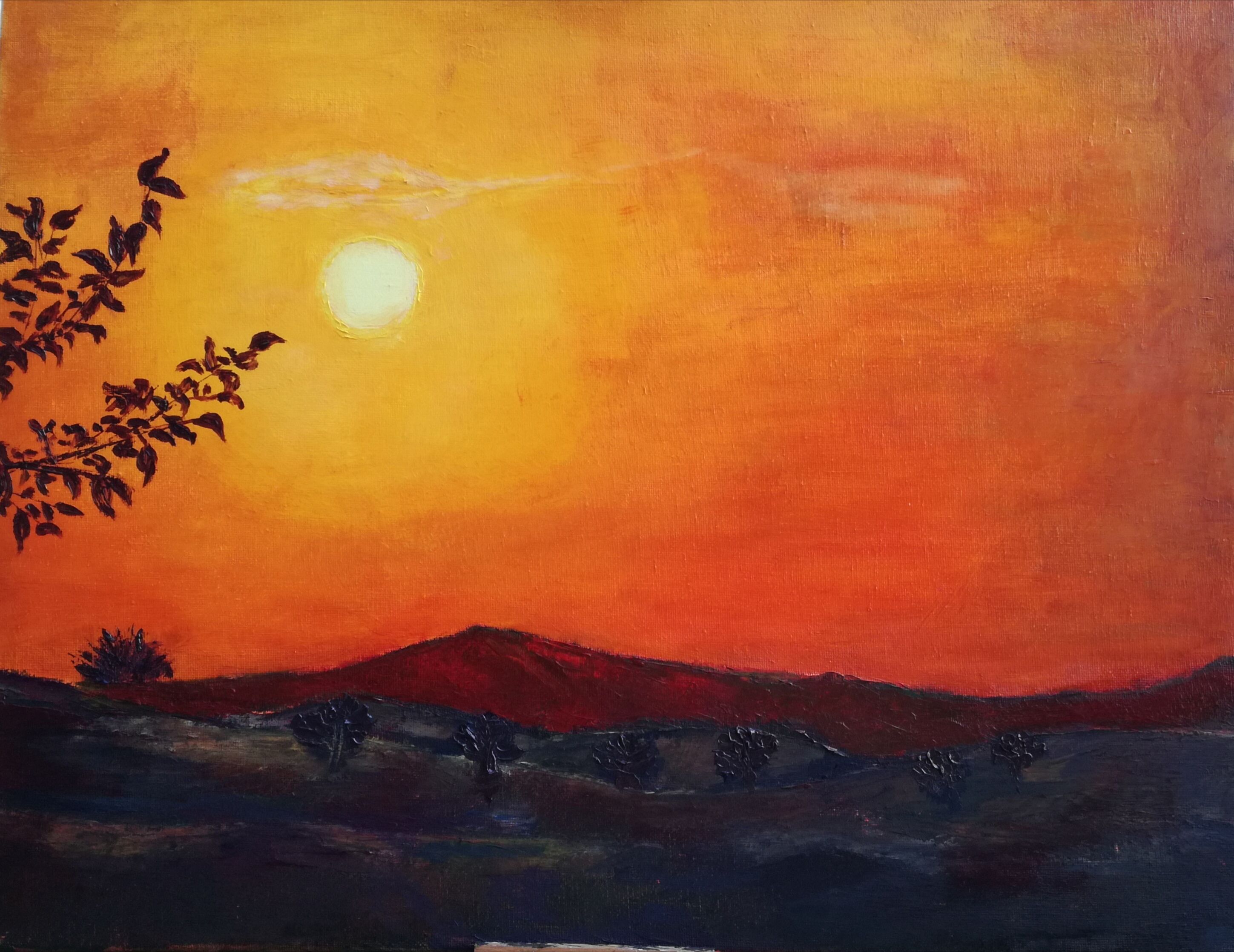 Pintura de Fergoarte - Atardecer en La Mancha