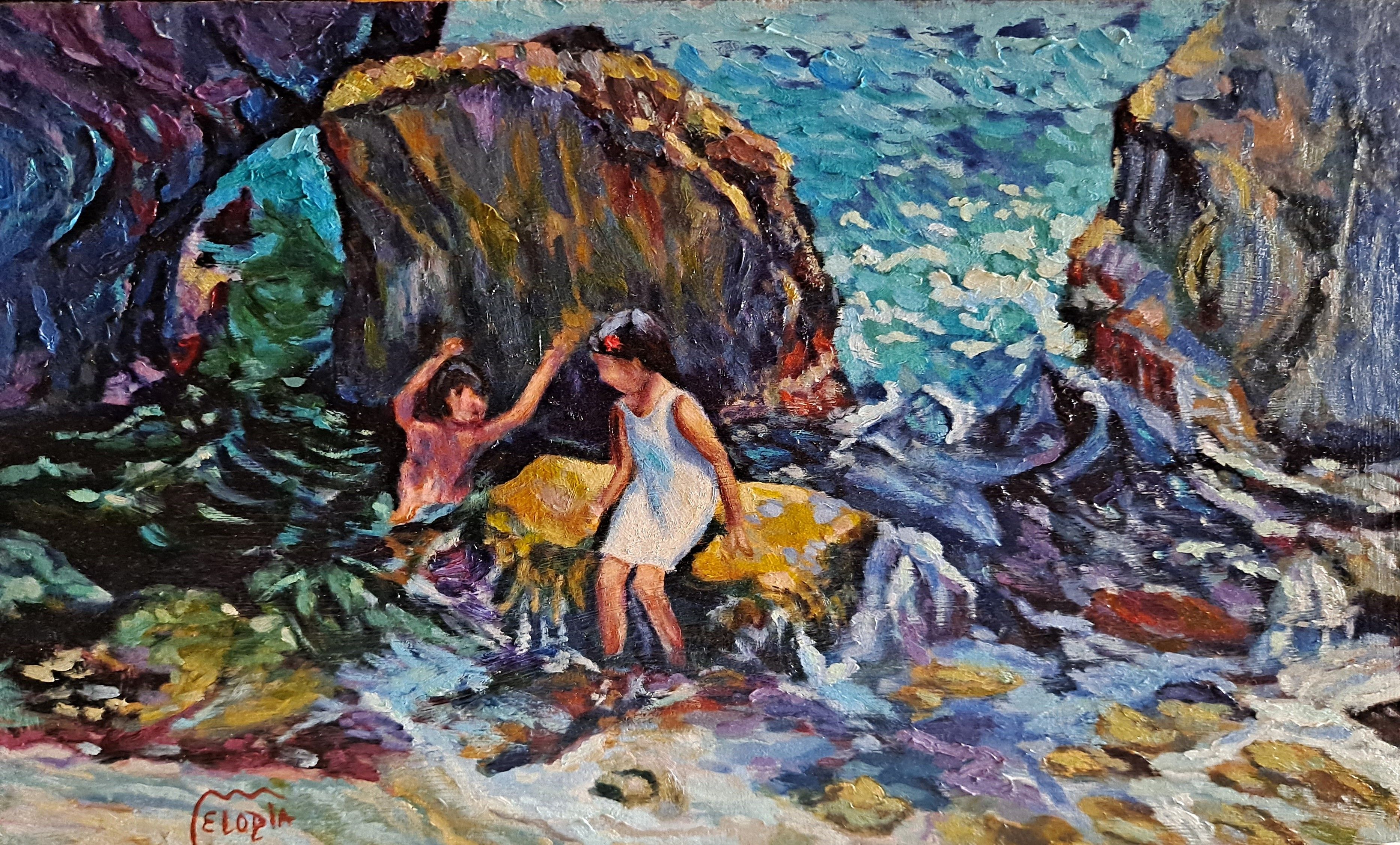 Pintura de Fergoarte - Baños de agua fría