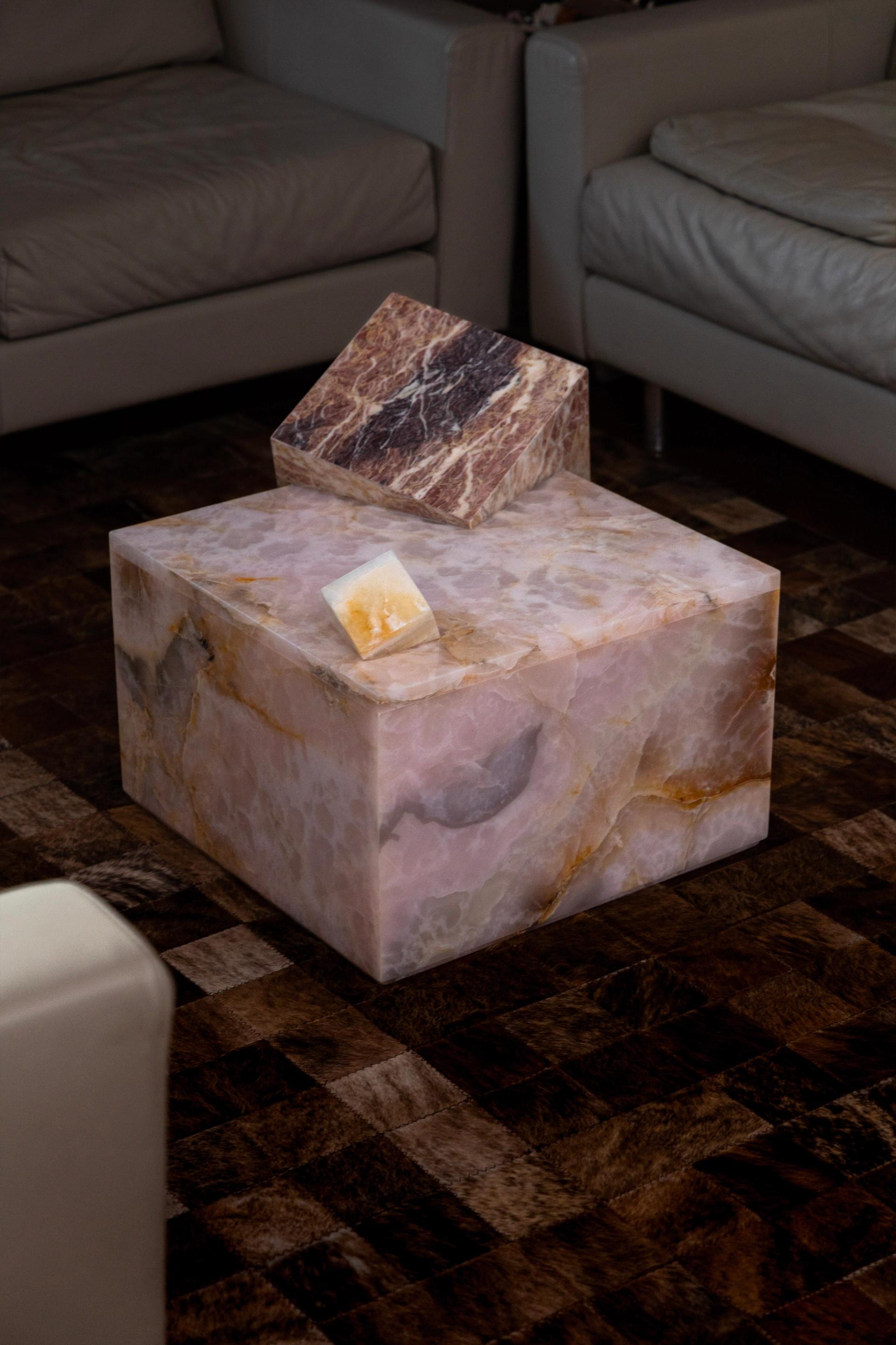 Rosa Peralba Crystal Coffee Table