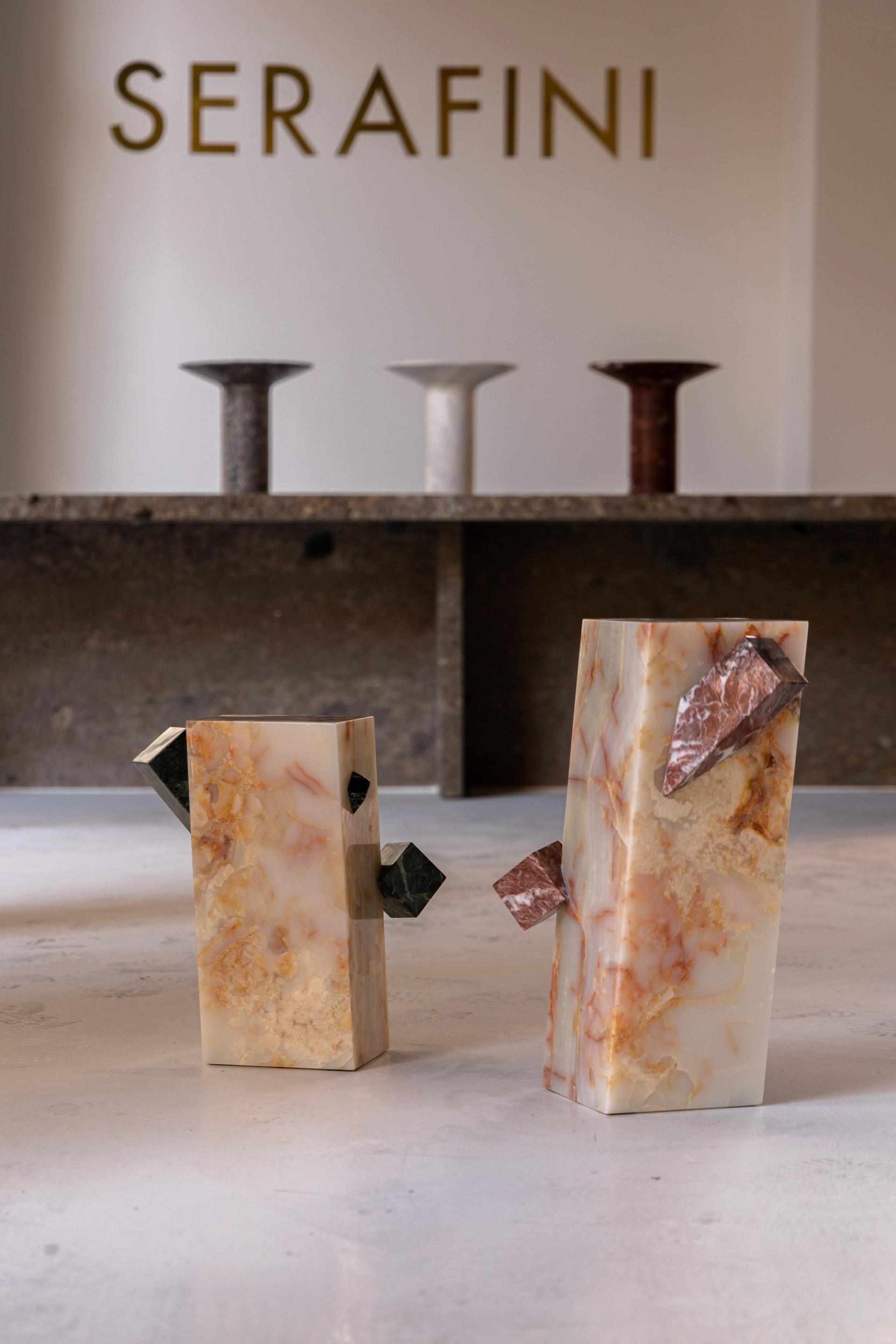 Rosa Peralba Crystal Side Table