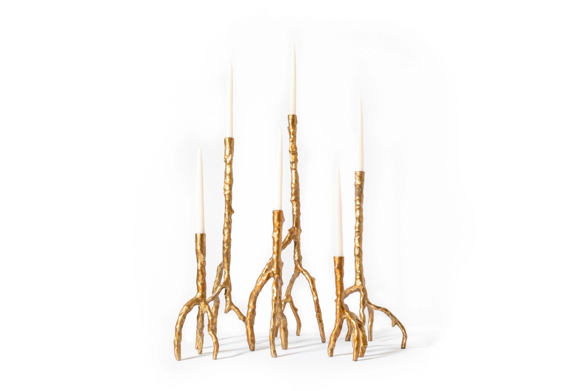 Forester Candlestick (Gold Dusted)