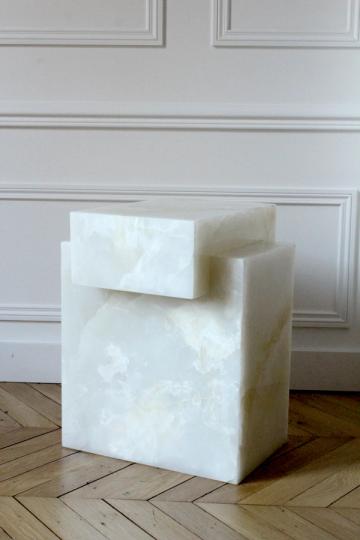 Gaia White Onyx Side Table by Marbera · LAK Gallery