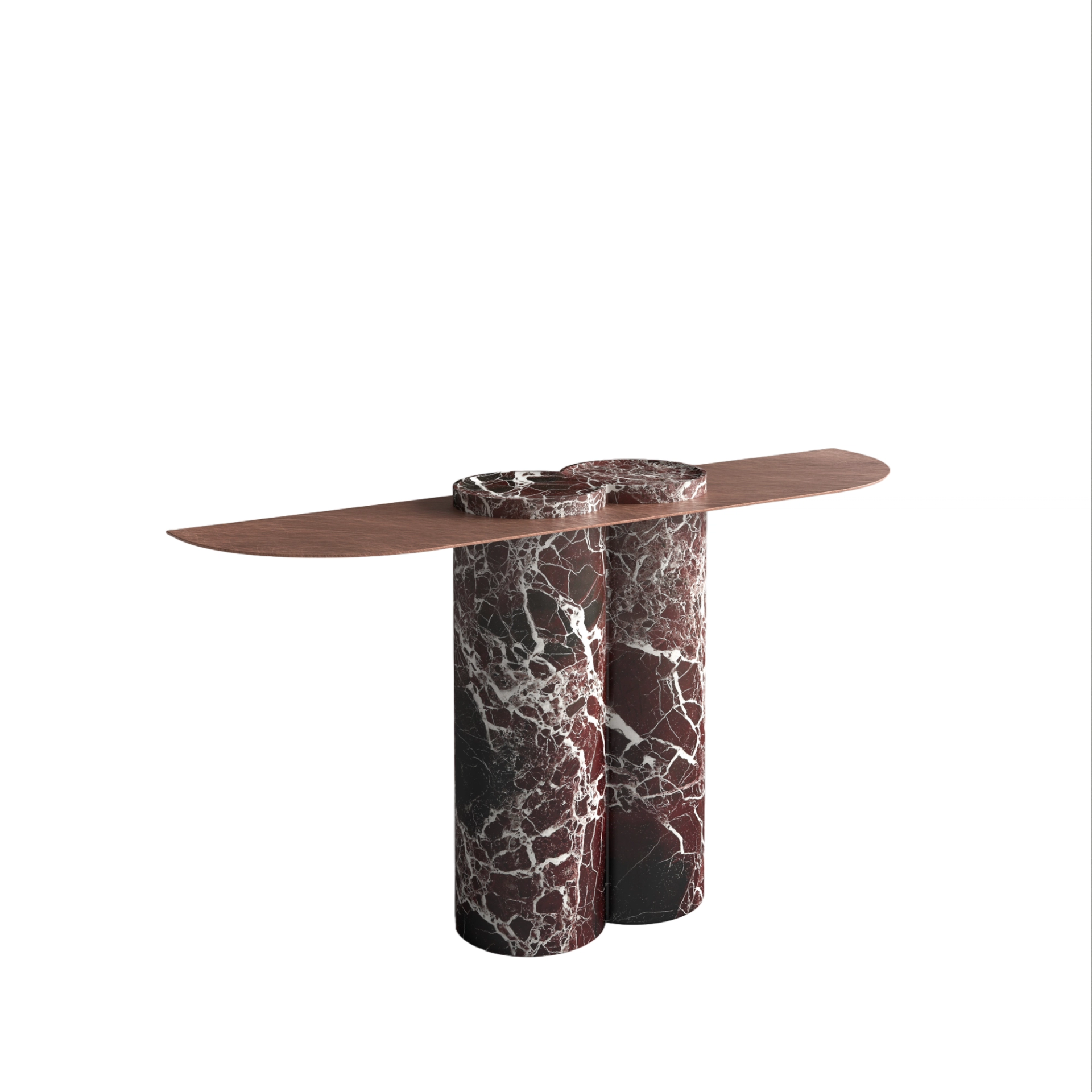 Jumbo Console (Rosso Levanto o Antico + Copper)
