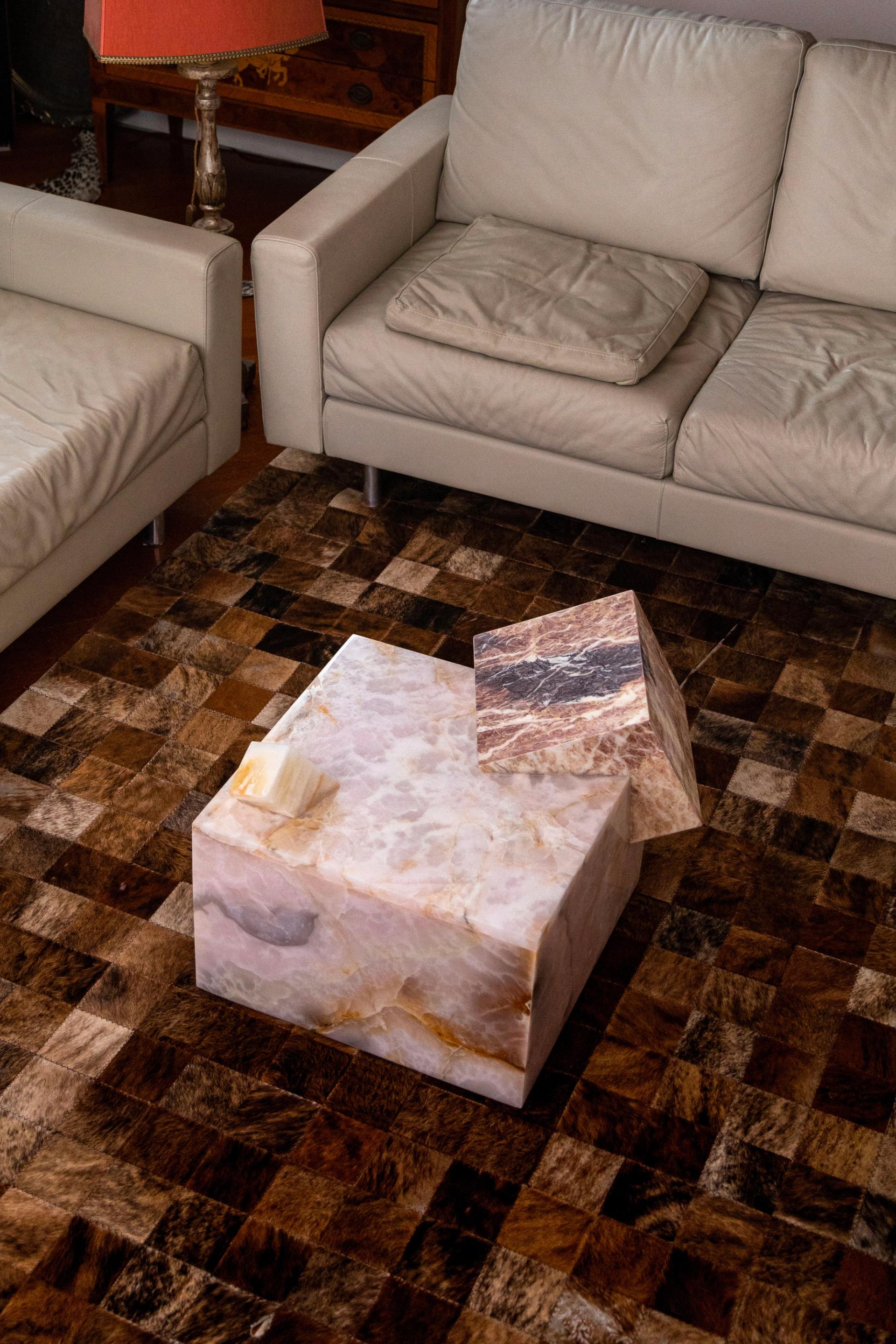 Rosa Peralba Crystal Coffee Table