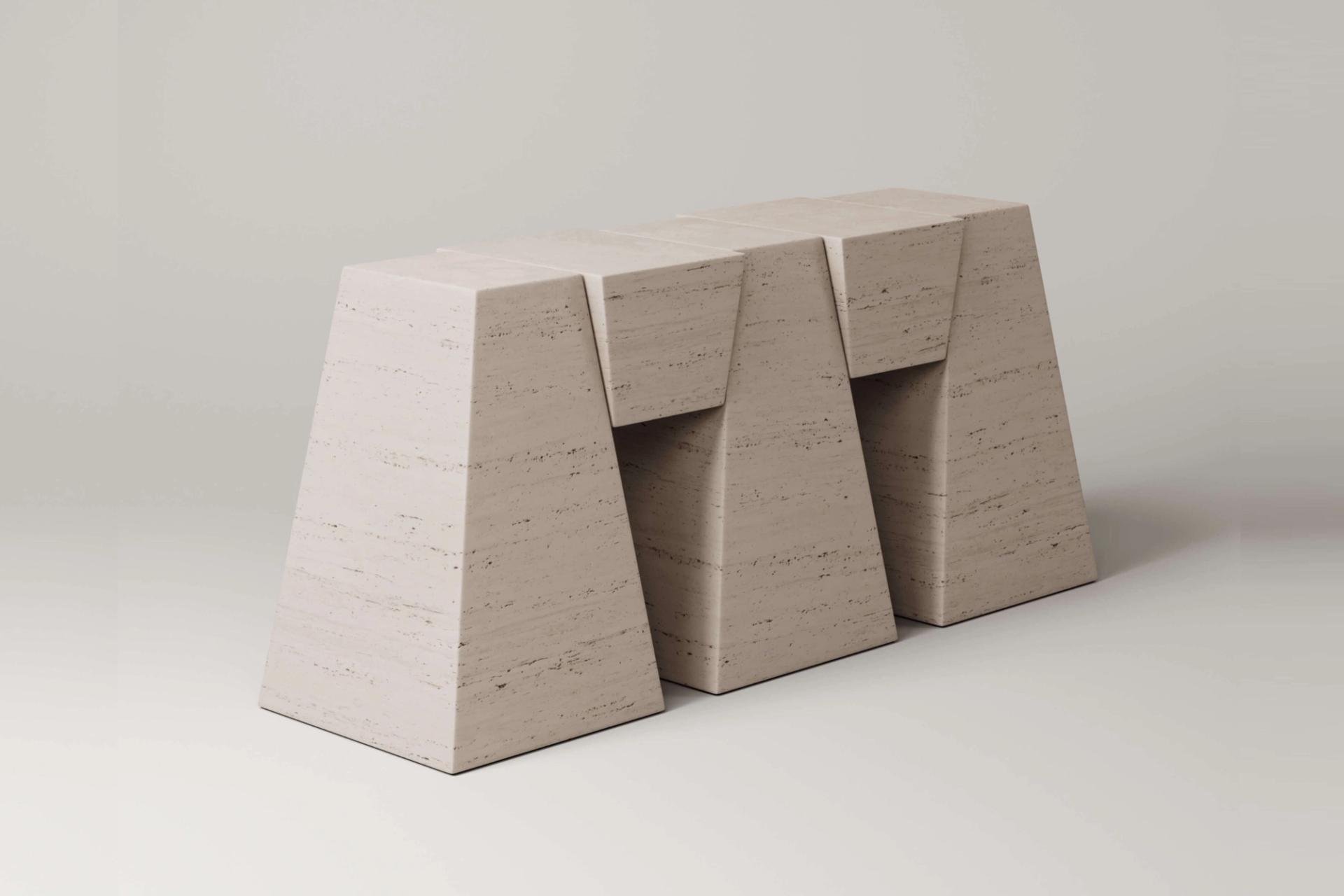 M_006 Travertine Console