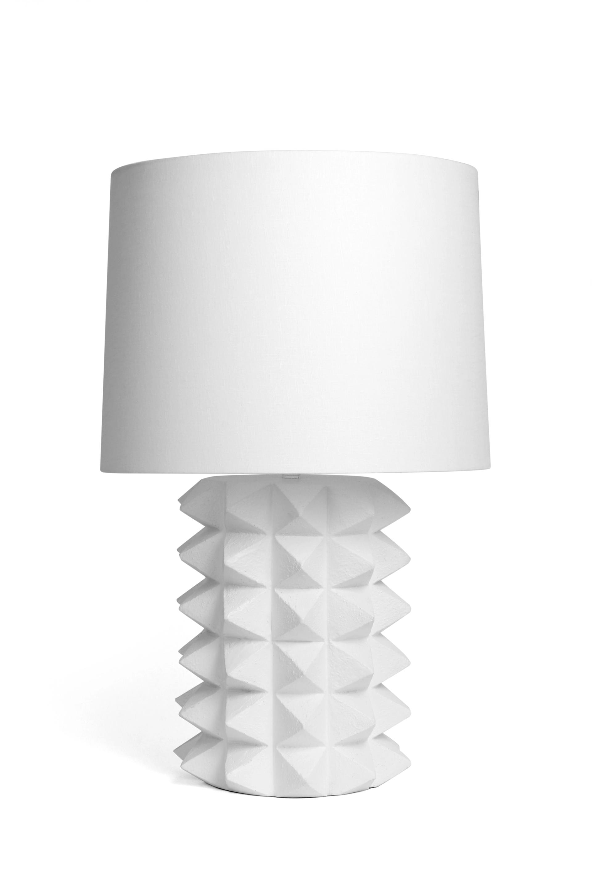 Tall Toria Table Lamp in White Plaster