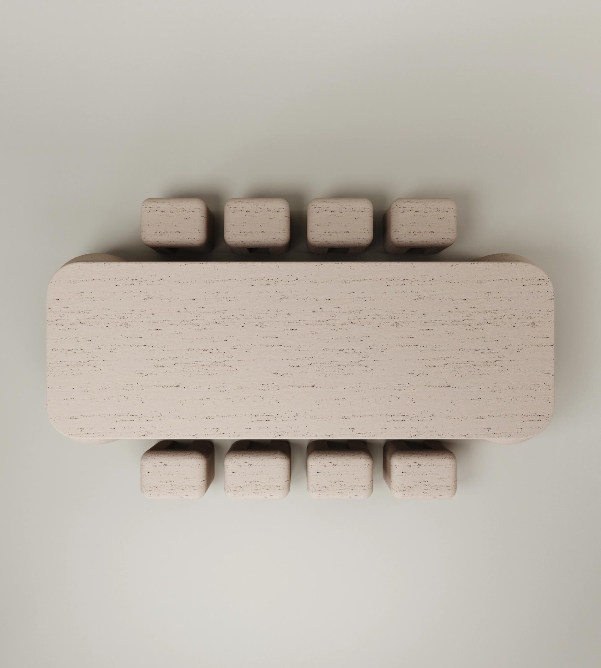 M_018 Travertine Dining Table