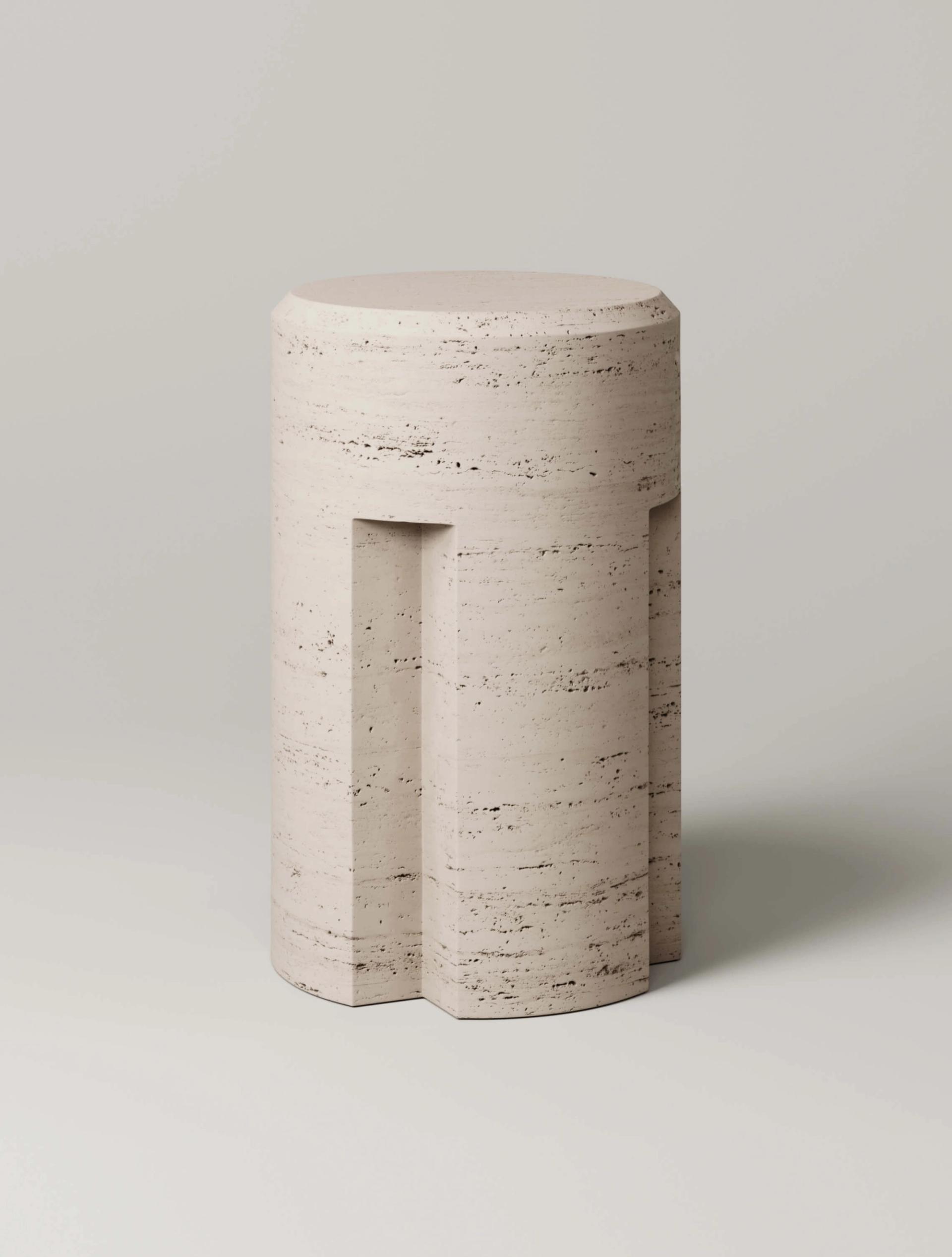 M_003 Travertine Stool