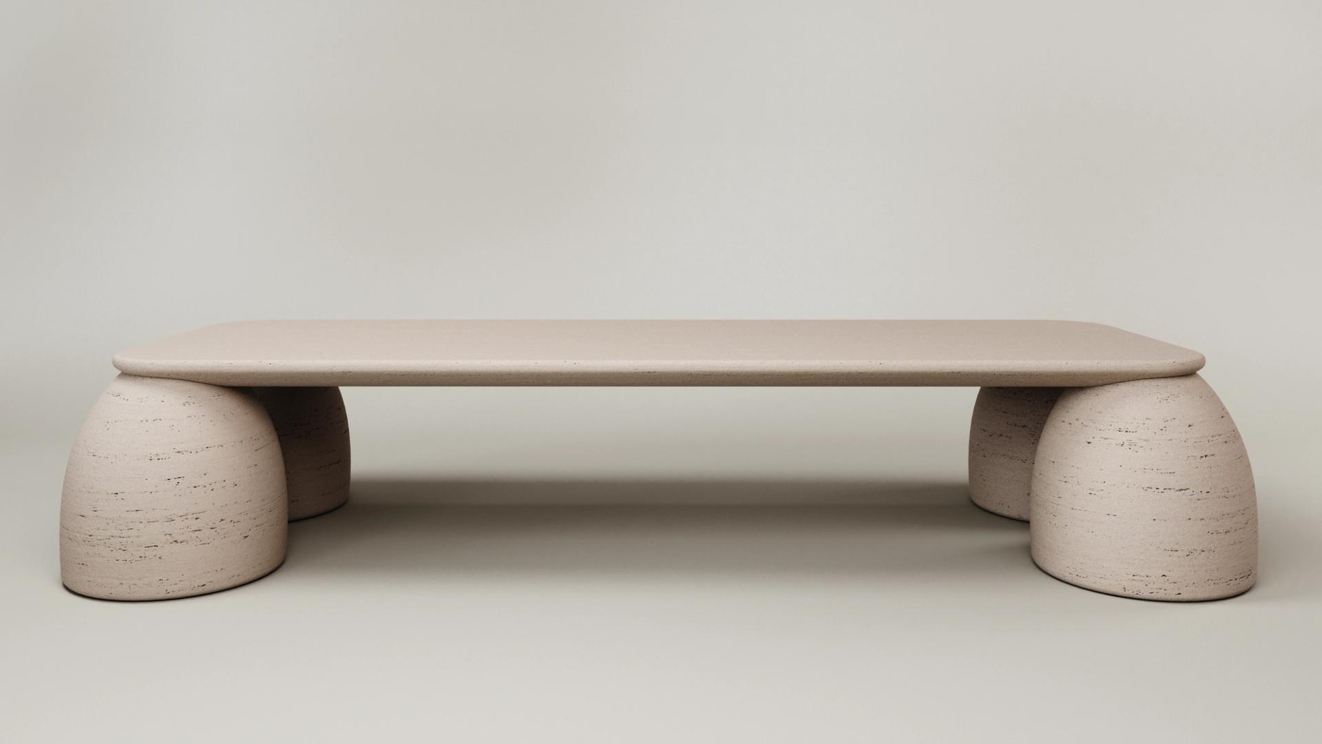 M_018 Travertine Dining Table