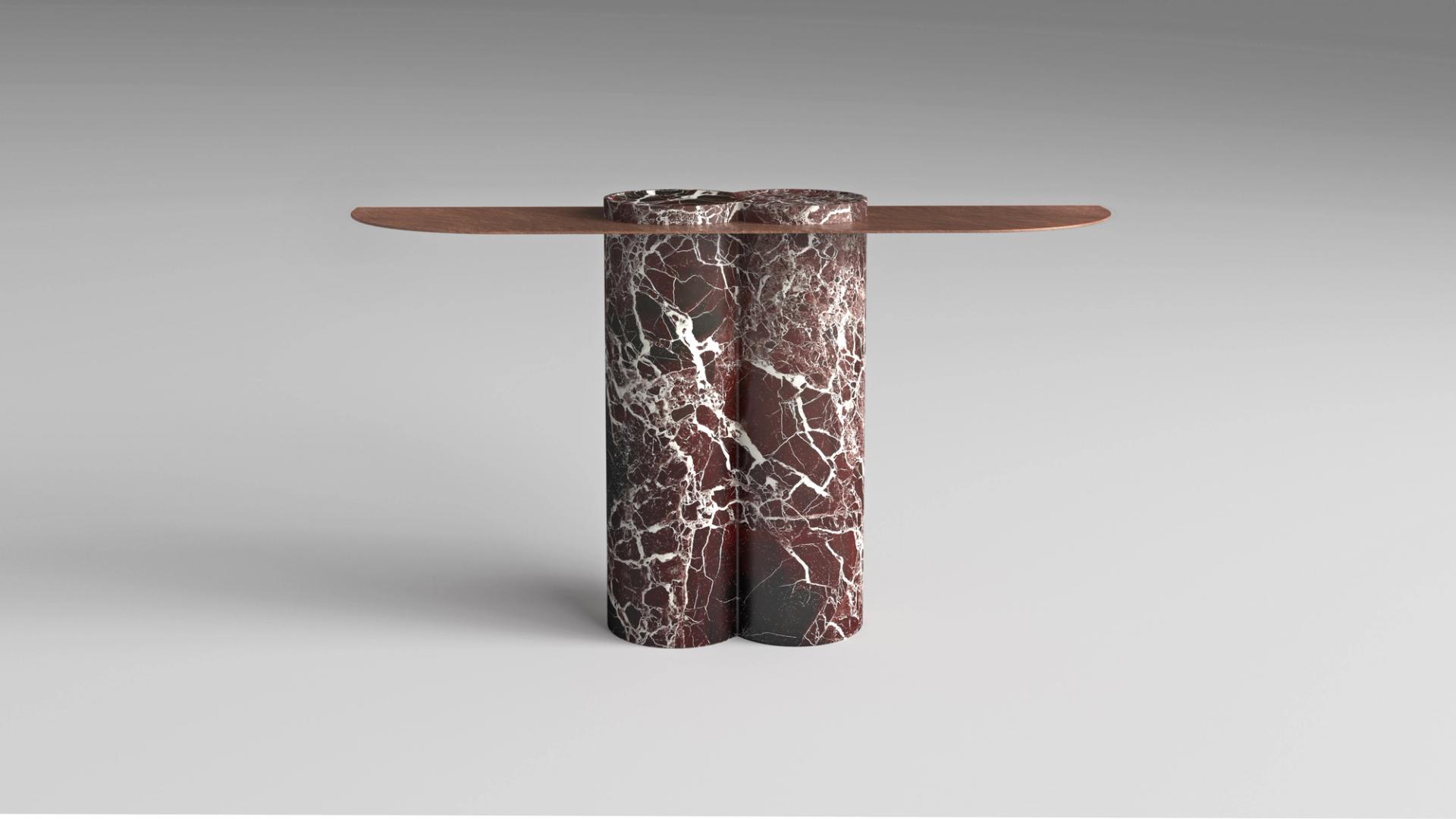 Jumbo Console (Rosso Levanto o Antico + Copper)