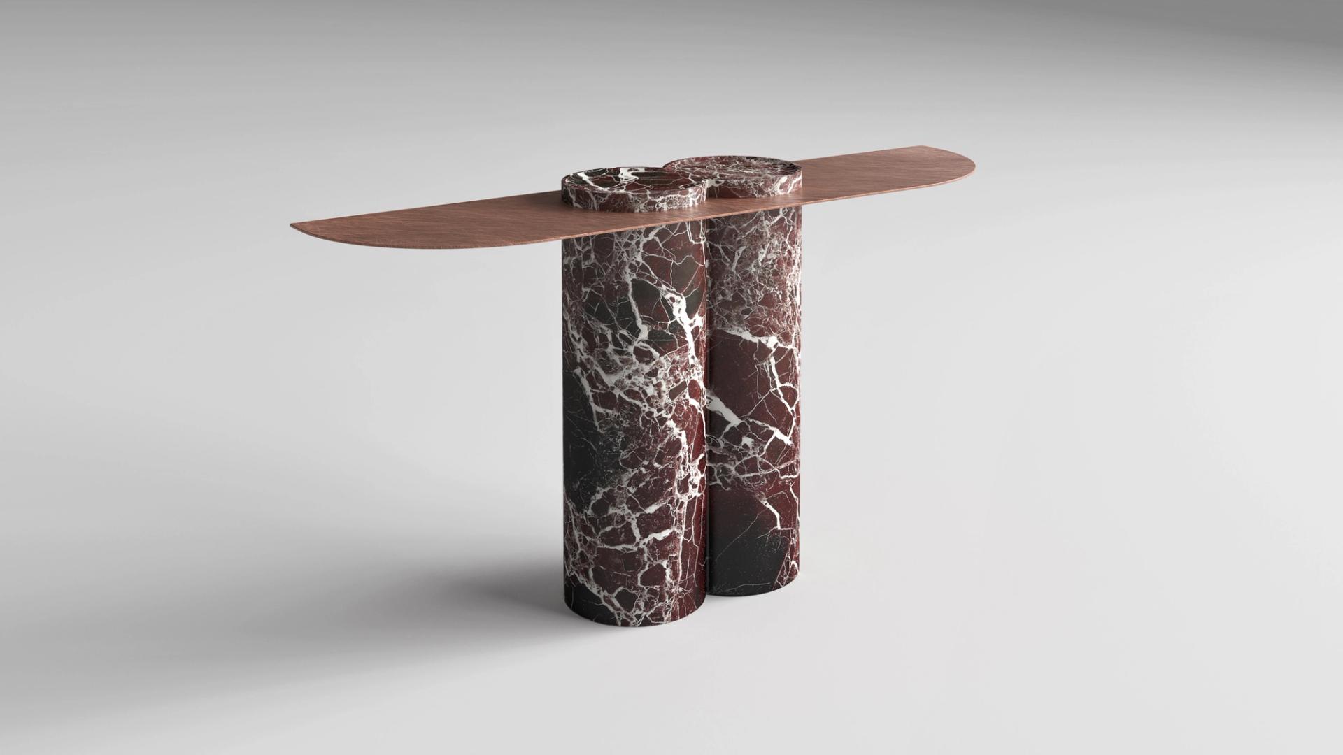 Jumbo Console (Rosso Levanto o Antico + Copper)