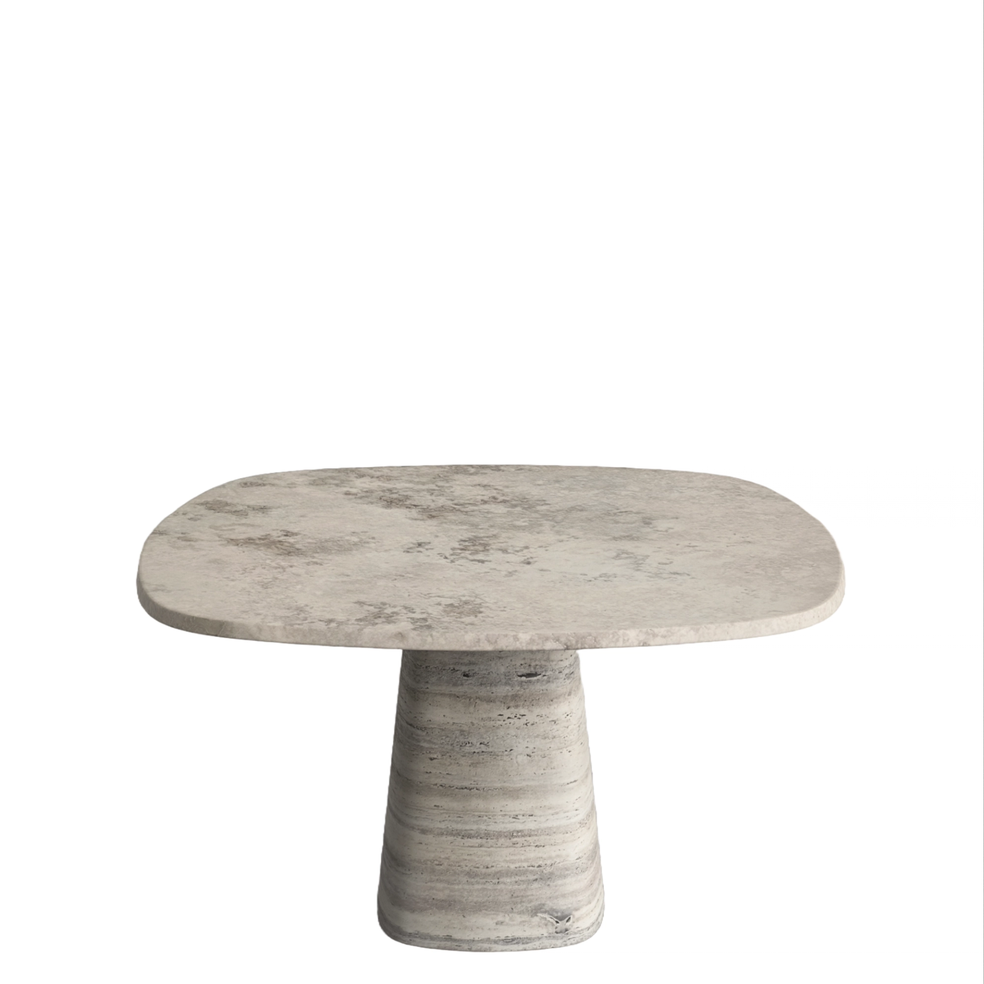 Travertino Silver Wedge Dining Table