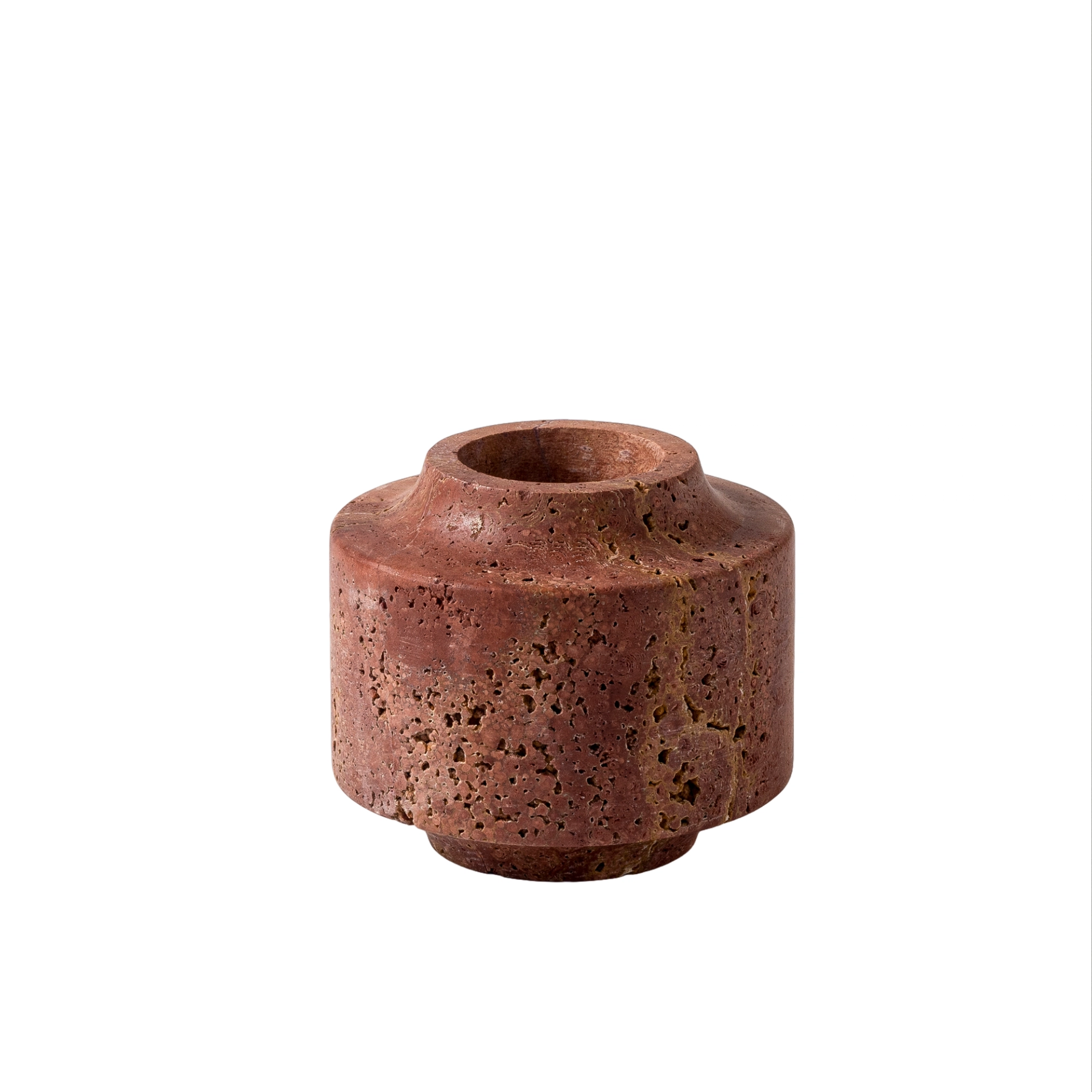 Spira Pot Red Travertine