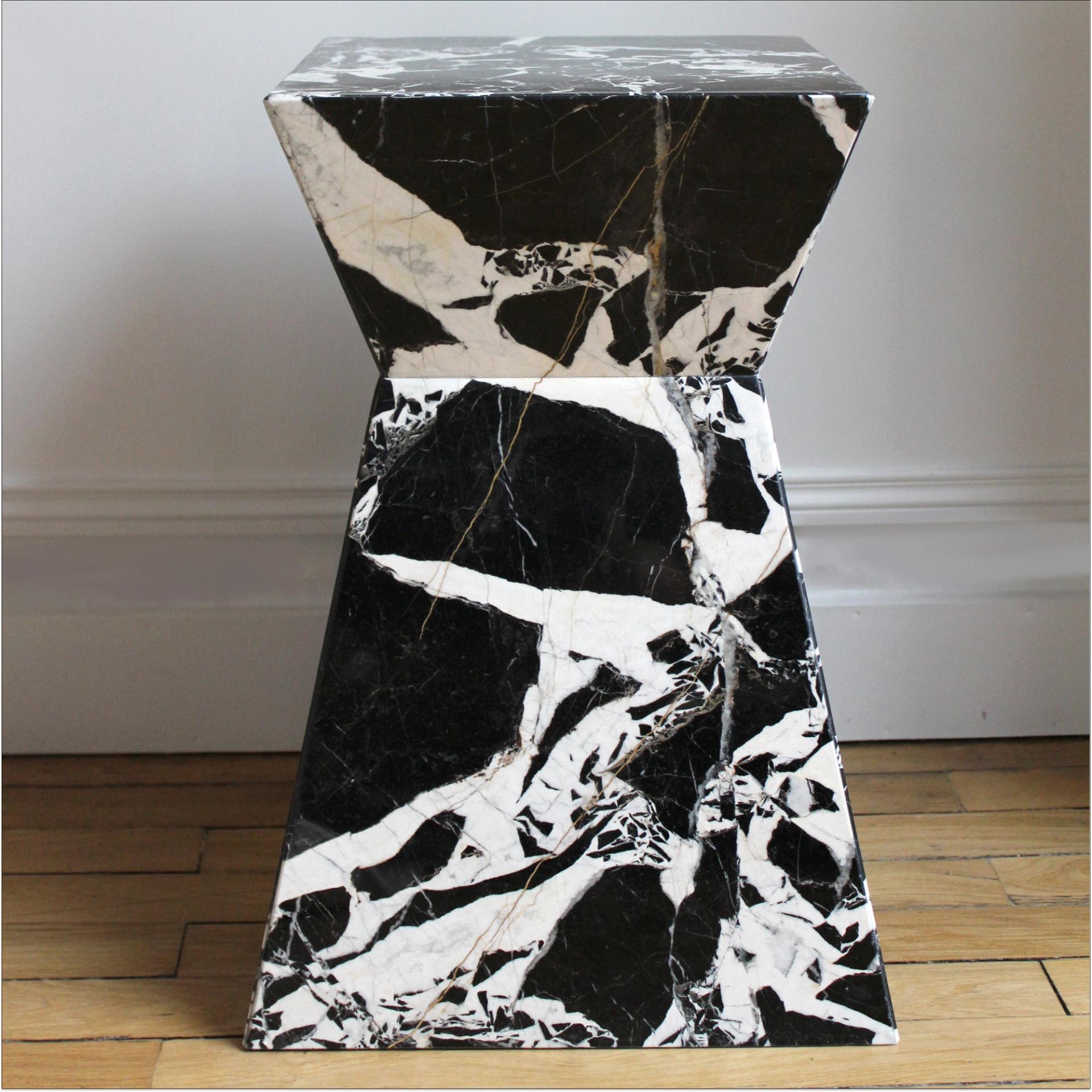 Marble Table Pattern Aria Antique Marble Side Table by Marbera · LAK Gallery