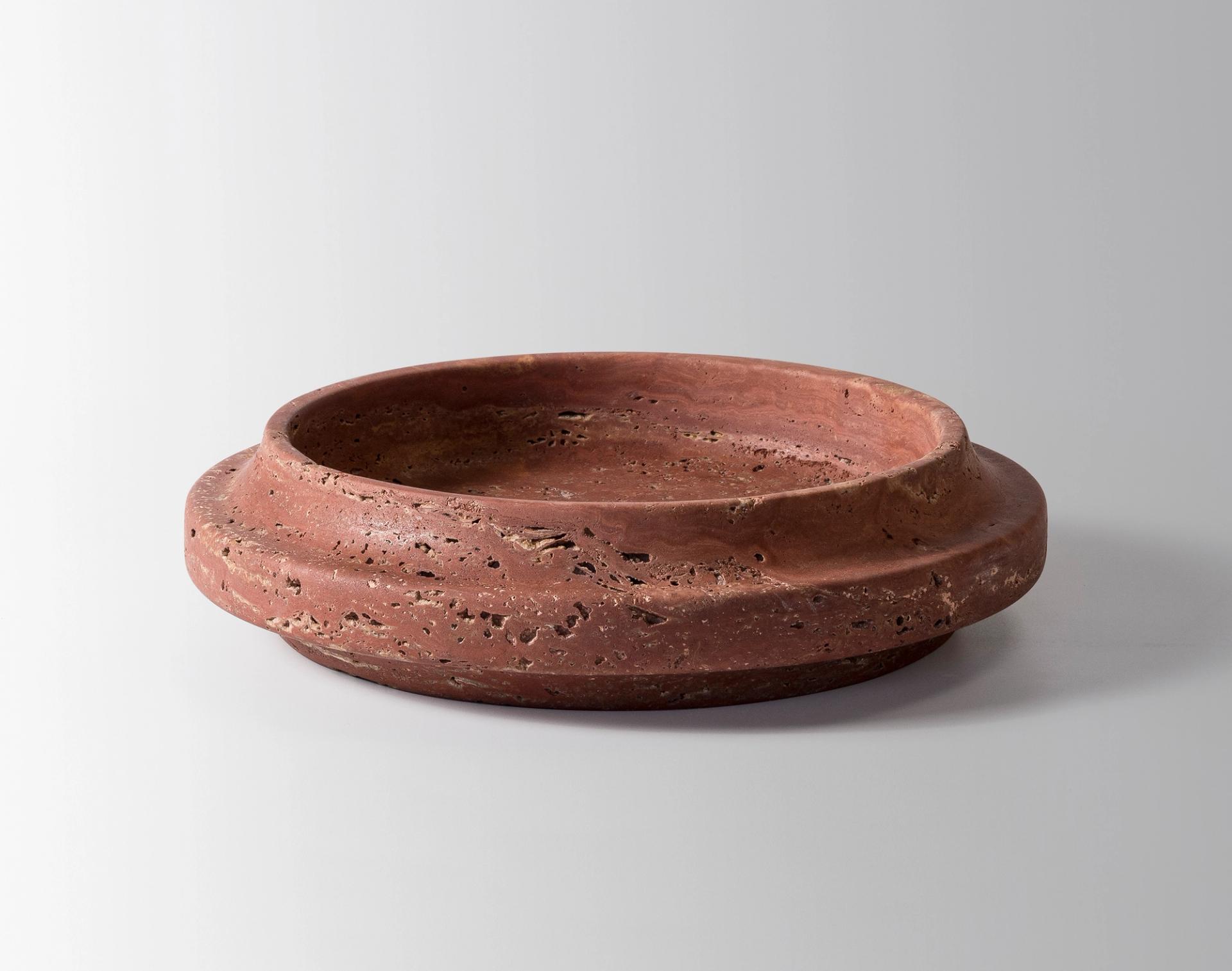 Spira Bowl Red Travertine