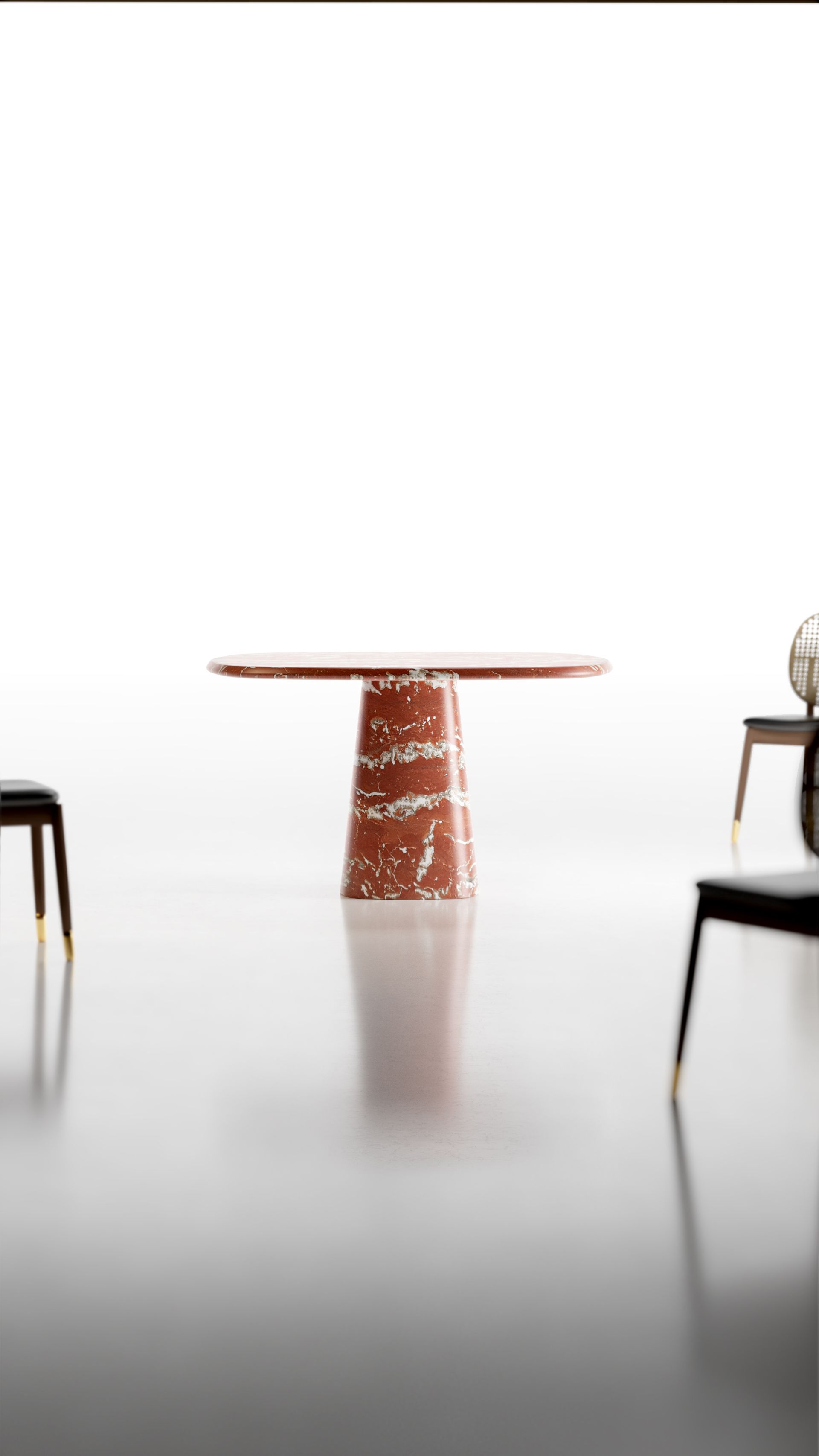 Rosso Francia Wedge Dining Table