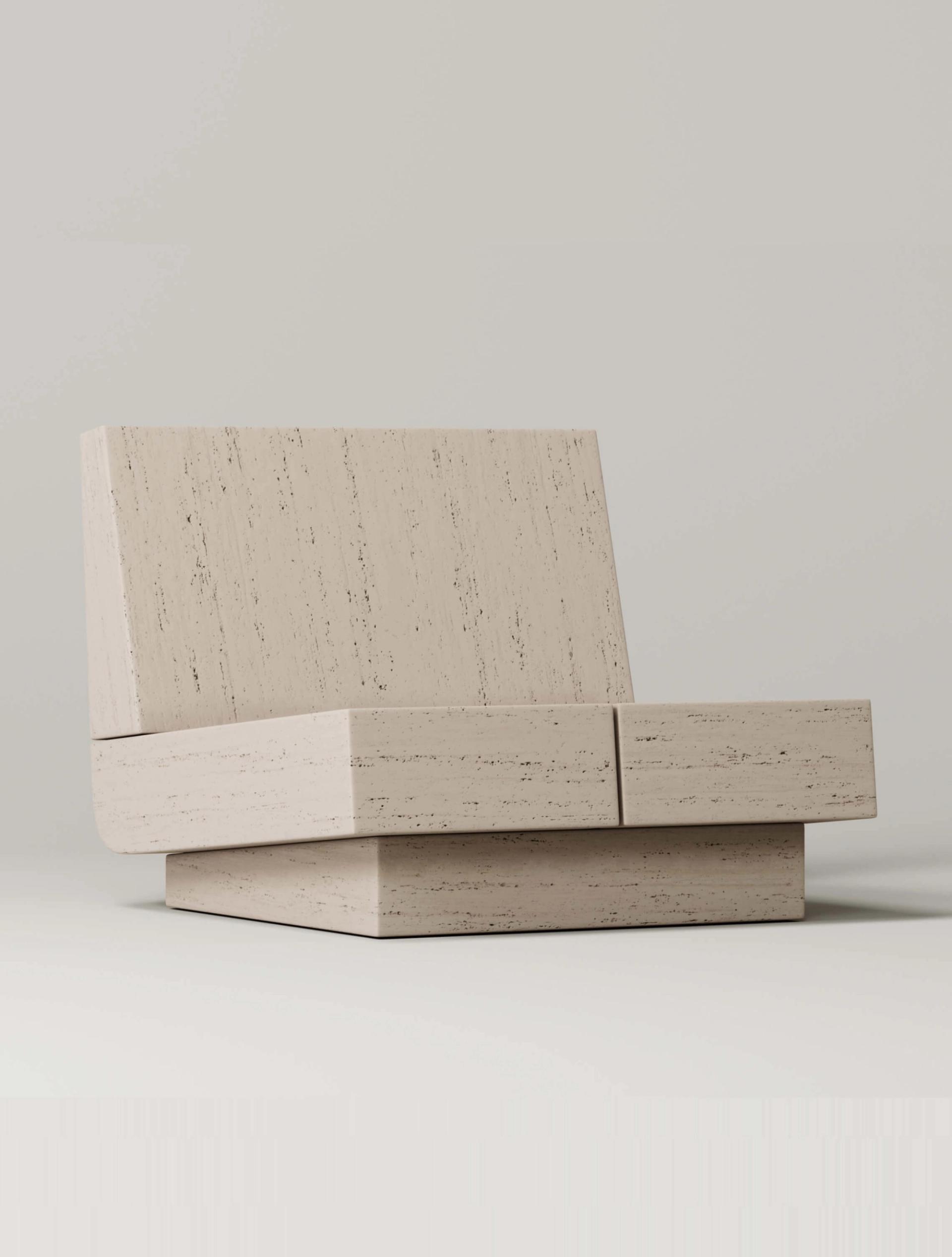 M_007 Travertine Lounge Chair