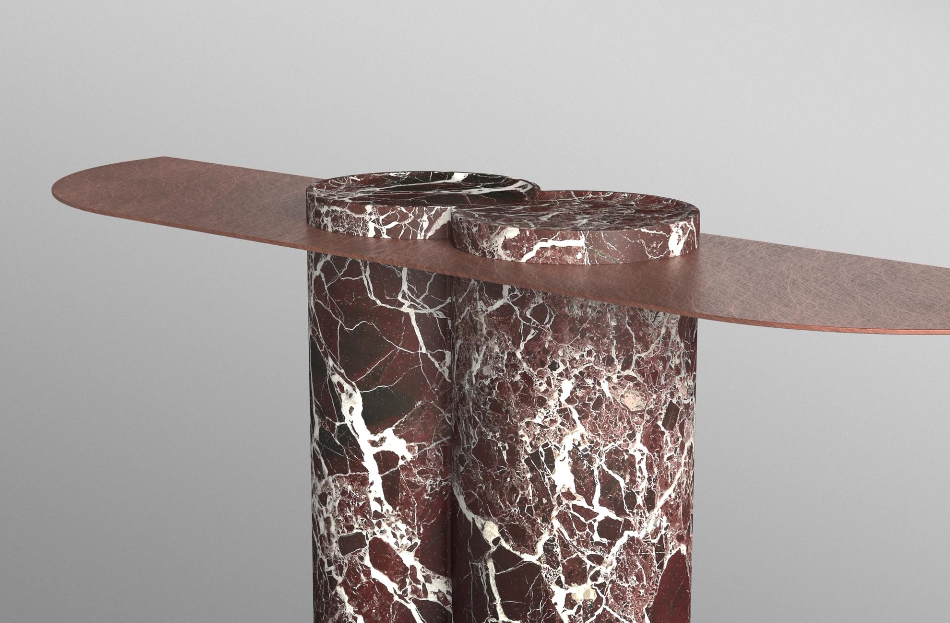 Jumbo Console (Rosso Levanto o Antico + Copper)