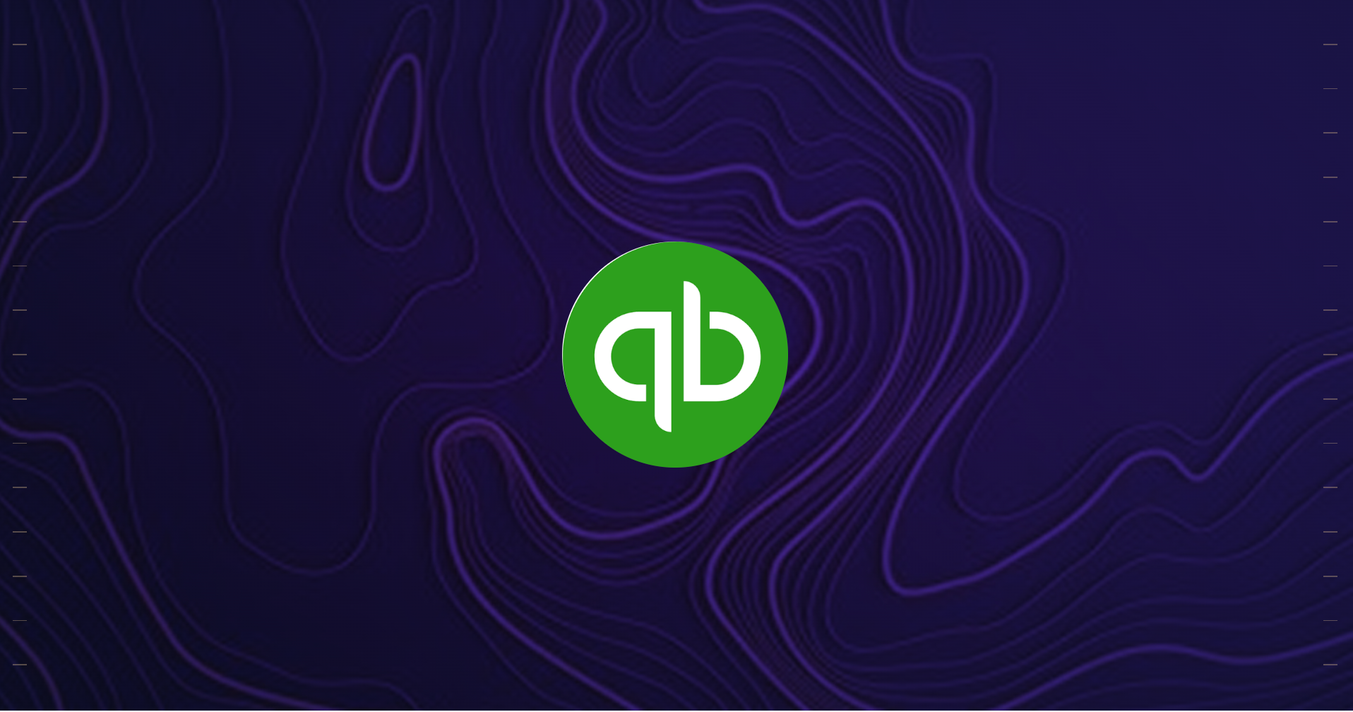 The QuickBooks logo on a dark topographic background, representing the QuickBooks Connector by Meridian