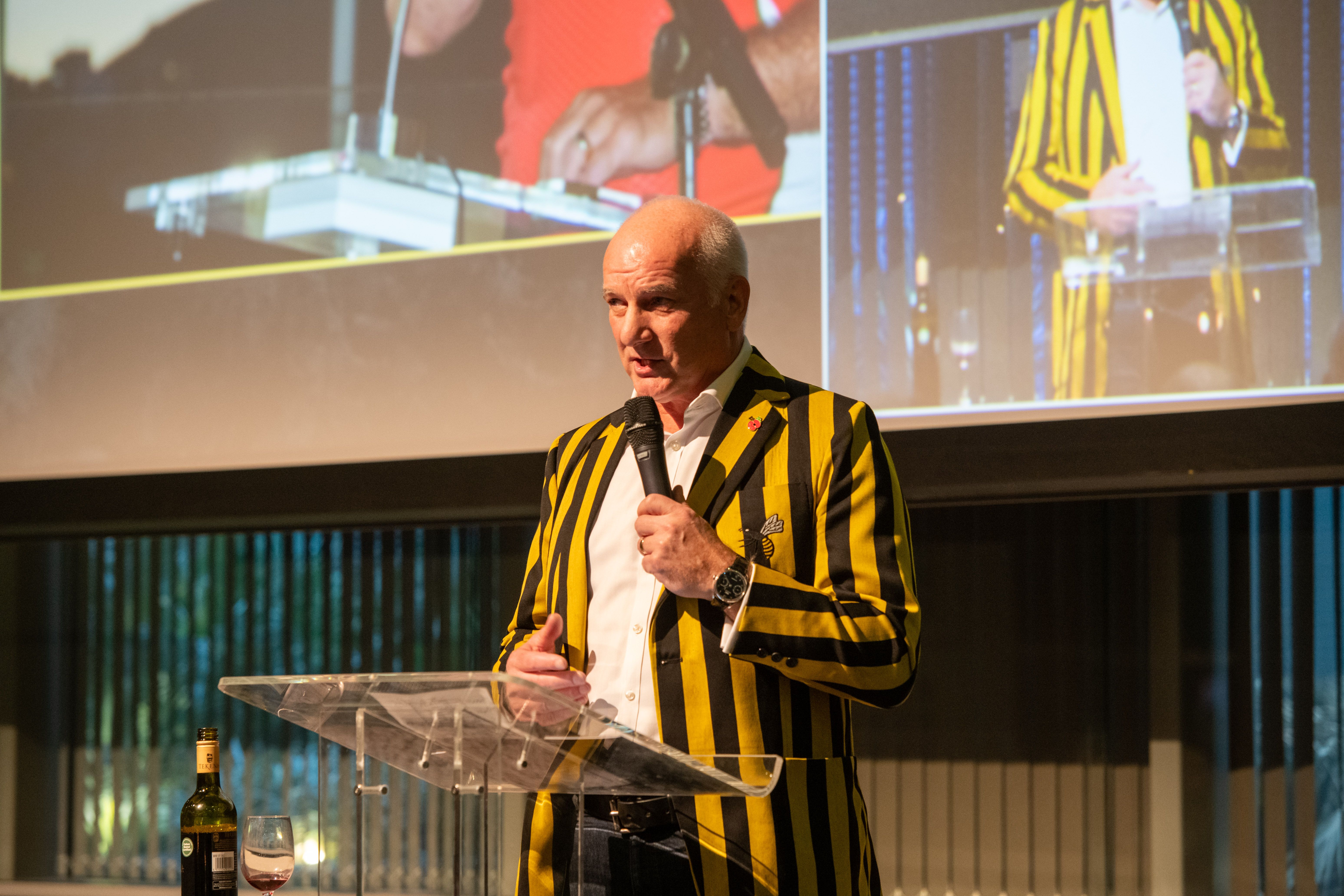 Mark Rogers addresses the Wasps Legends Long Lunch 2023
