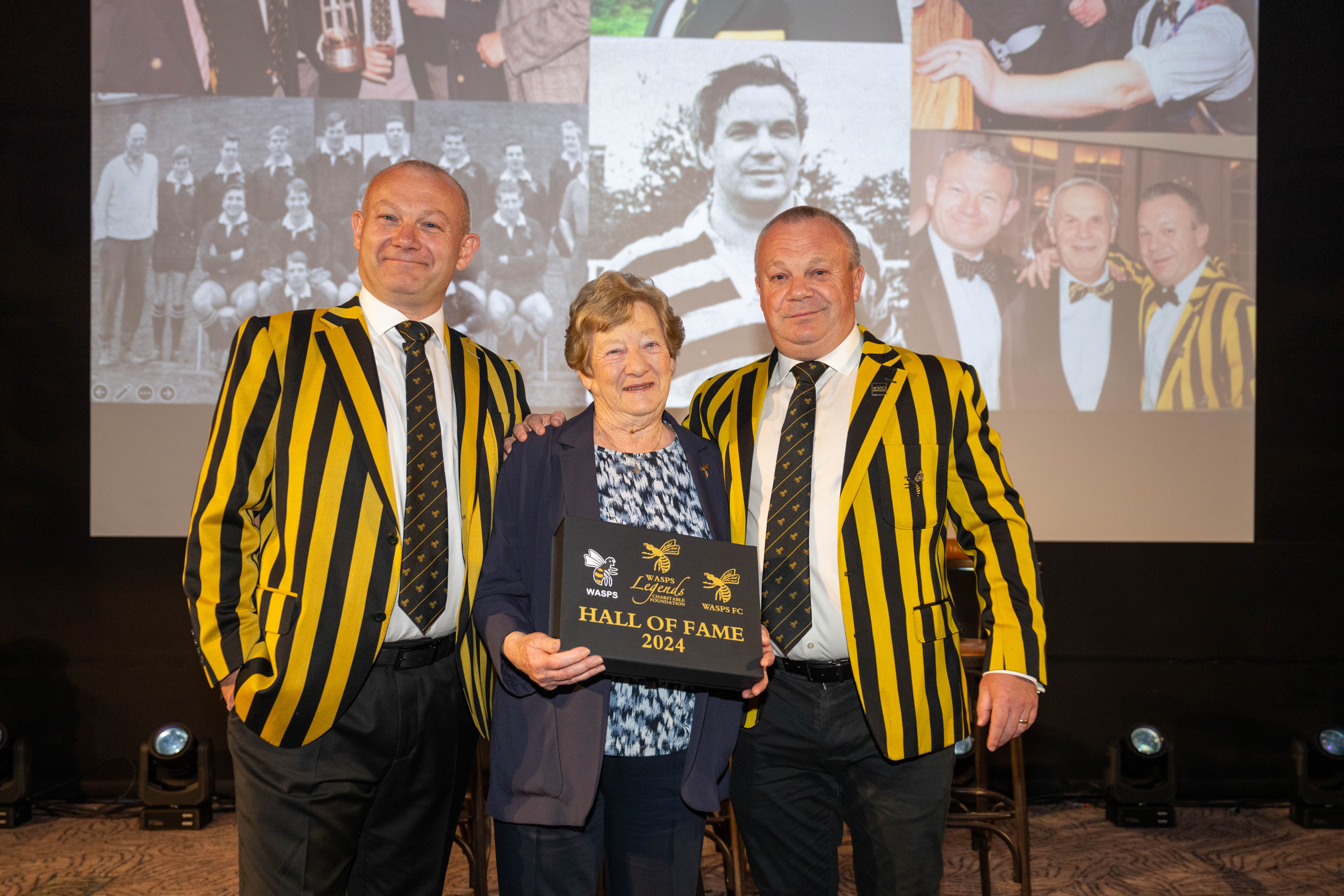 Roger Skinner's family collect his cap as he is inducted into the Hall of Fame